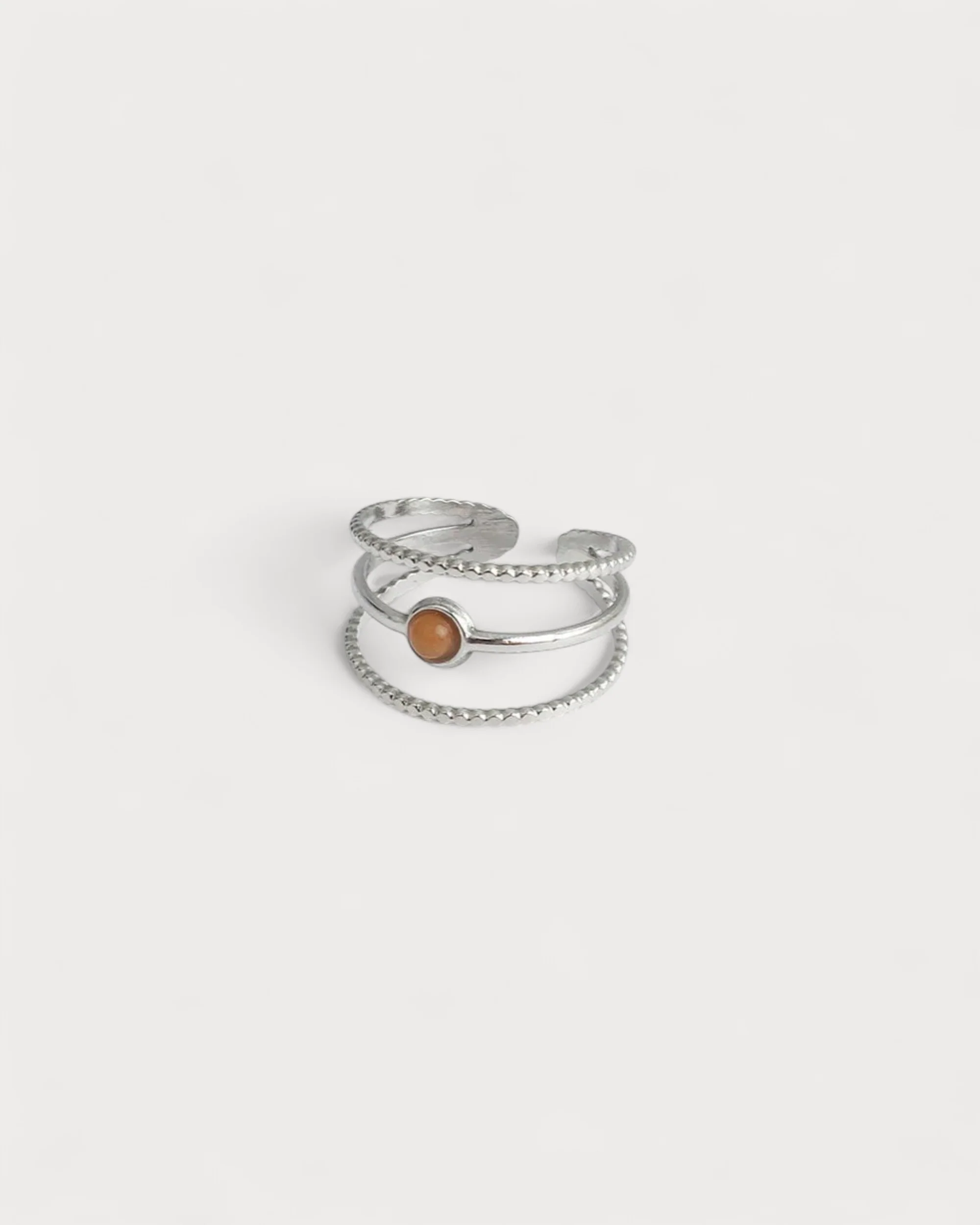 Aarya - Ring - Natural Stone - Stainless Steel - Adjustable - Image 11