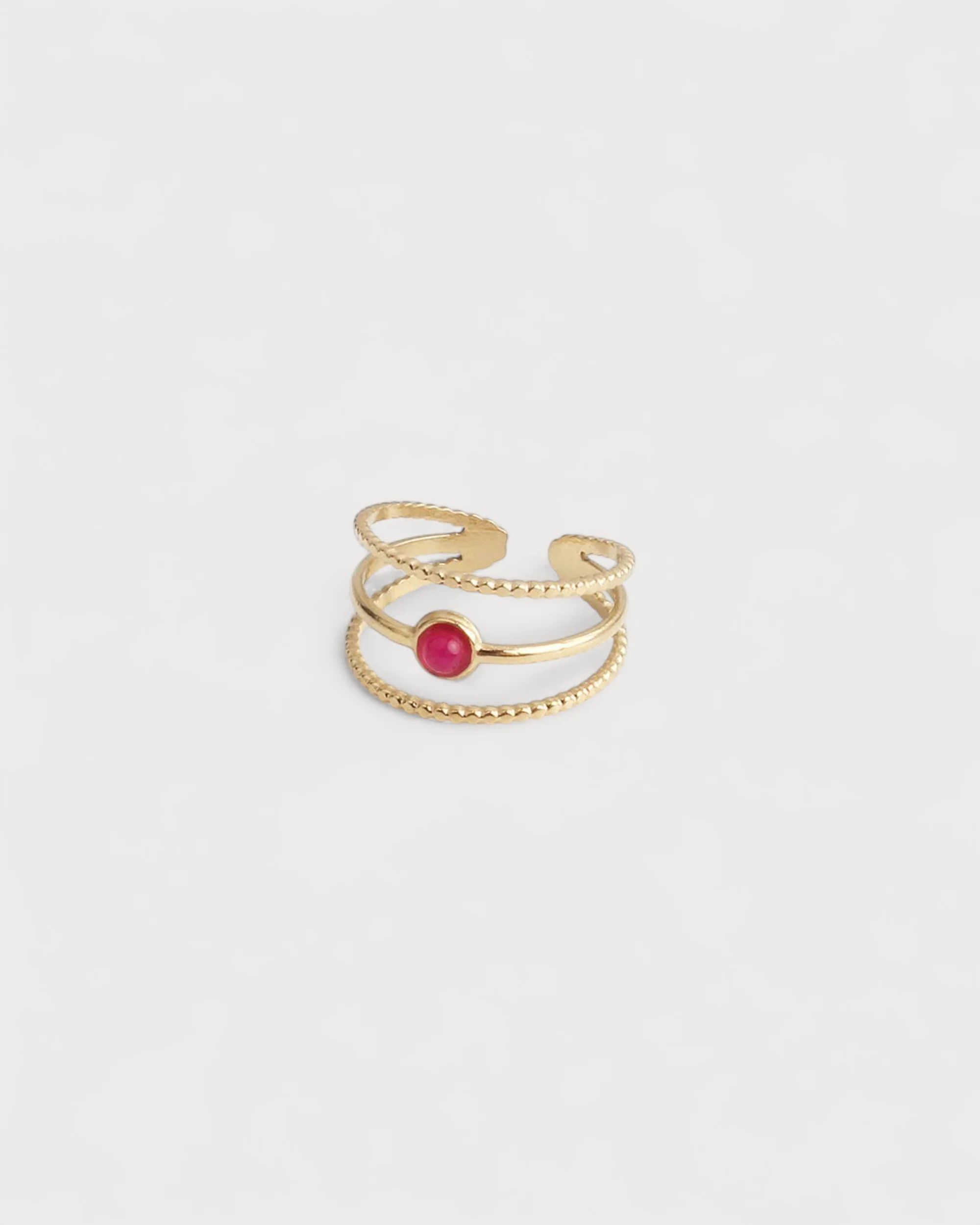 Aarya - Ring - Natural Stone - Stainless Steel - Adjustable - Image 3