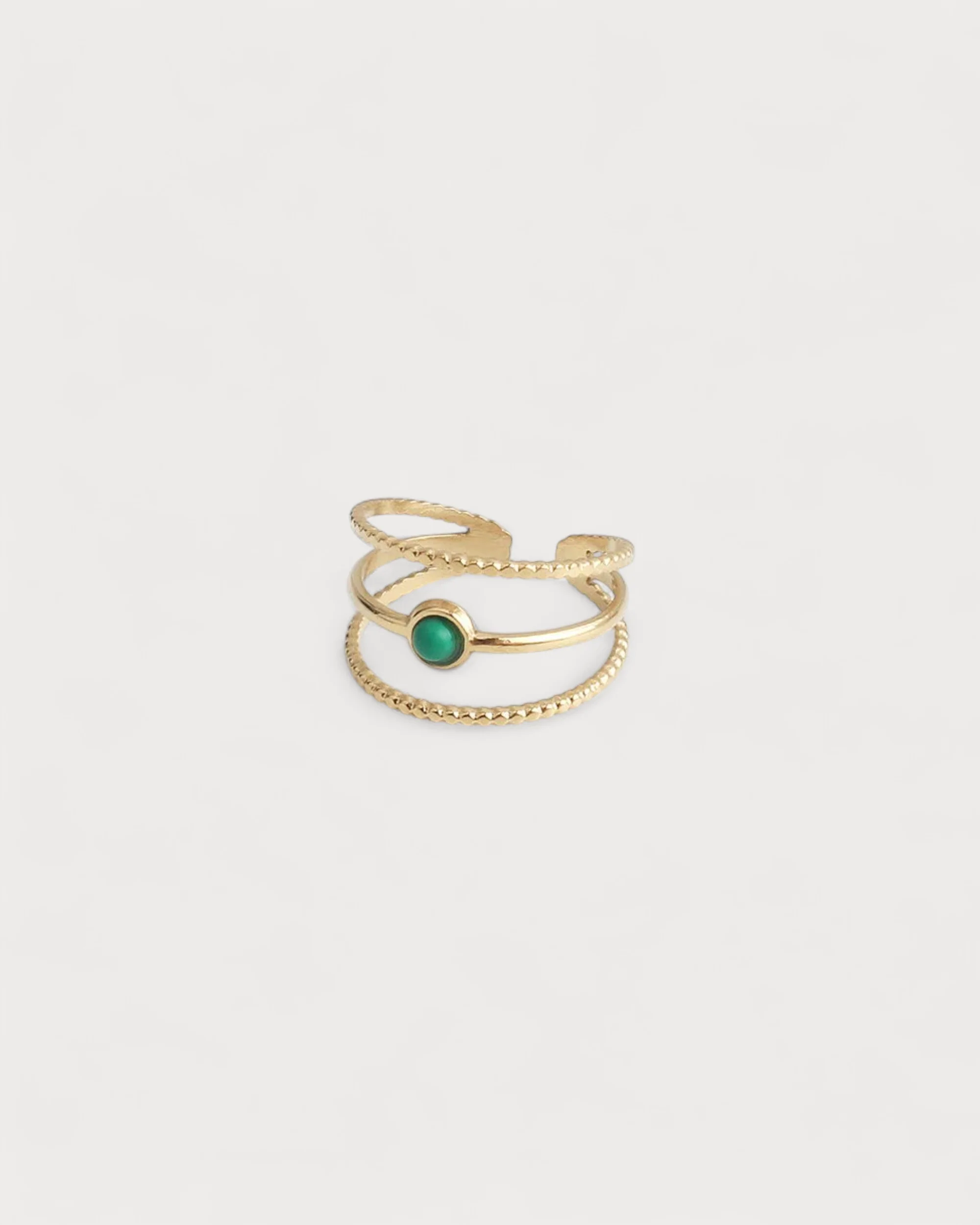 Aarya - Ring - Natural Stone - Stainless Steel - Adjustable - Image 4