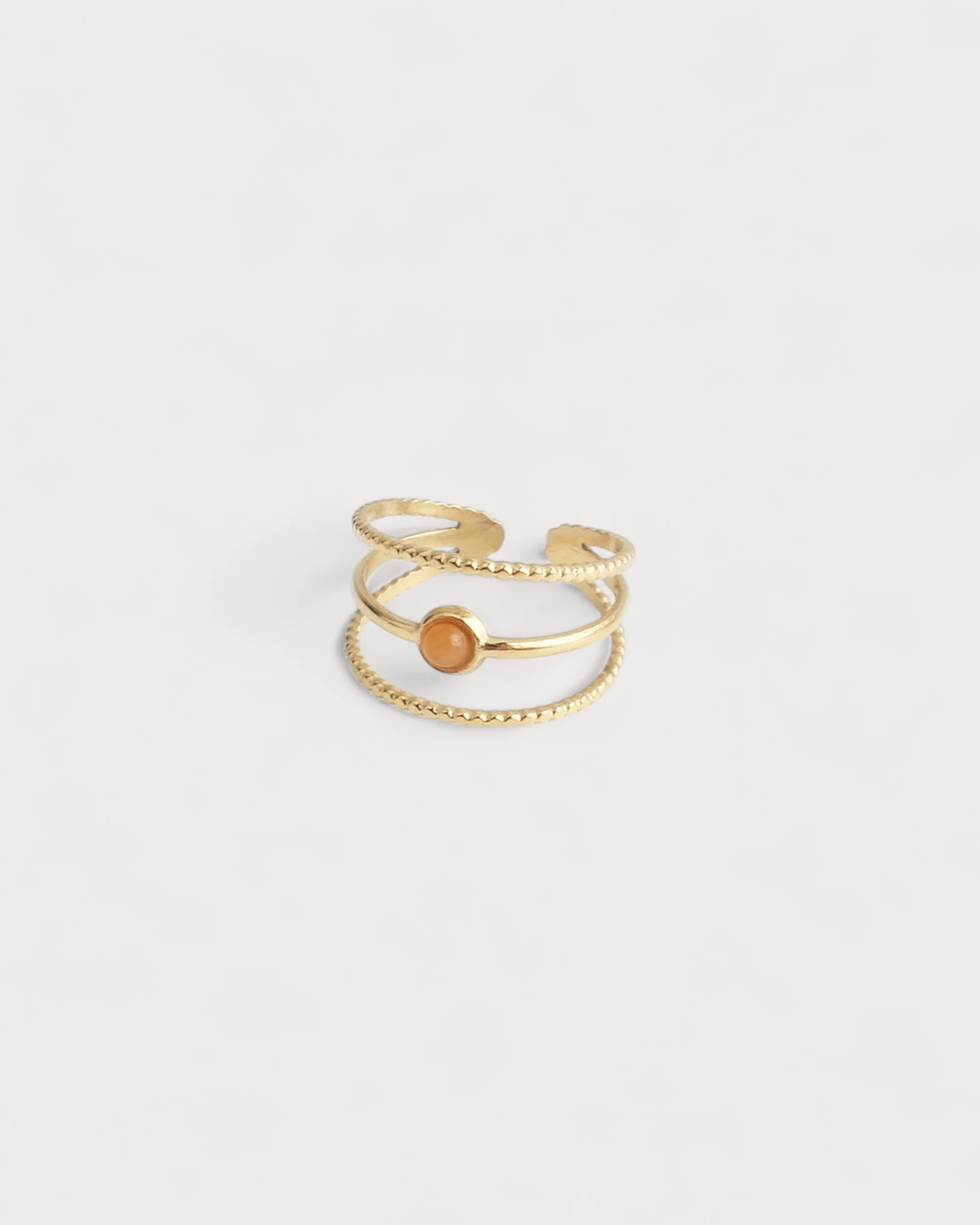 Aarya - Ring - Natural Stone - Stainless Steel - Adjustable - Image 7