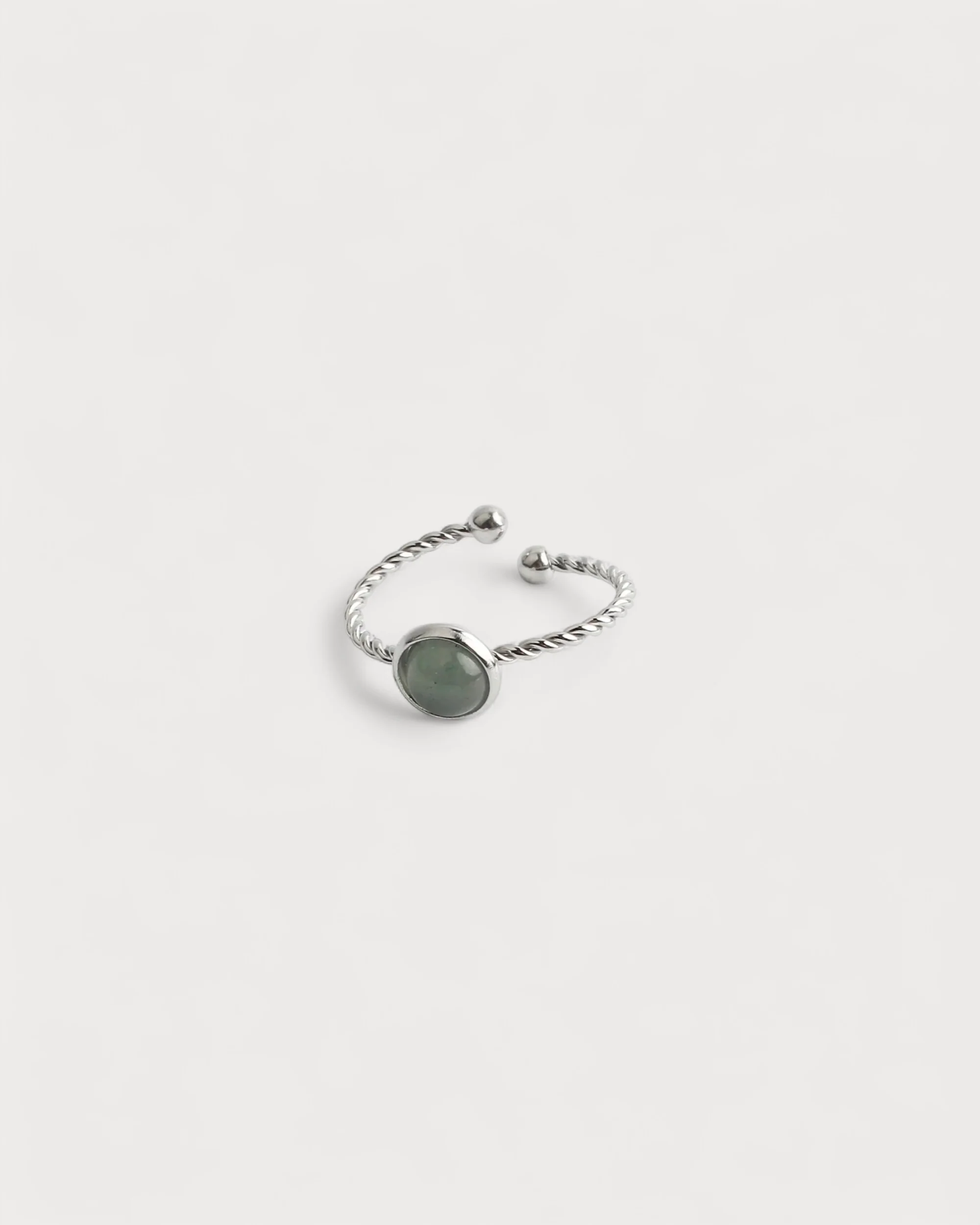Alisa- Ring - Stainless Steel - Natural stone - Adjustable - Image 3