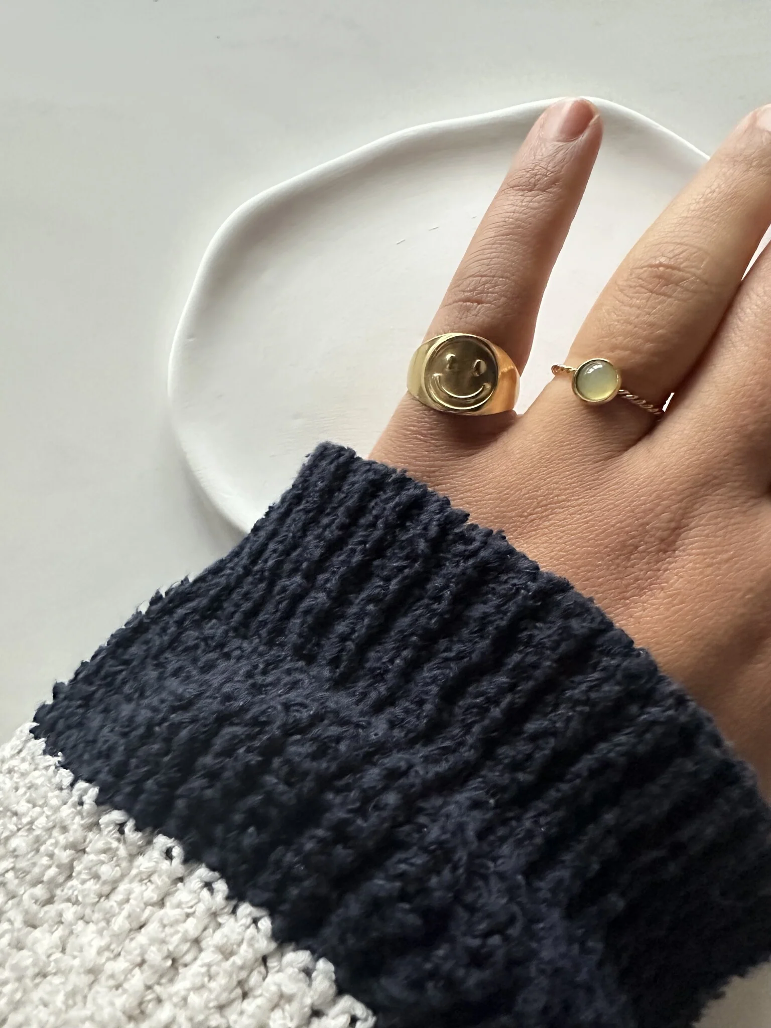 Alisa- Ring - Stainless Steel - Natural stone - Adjustable - Image 4