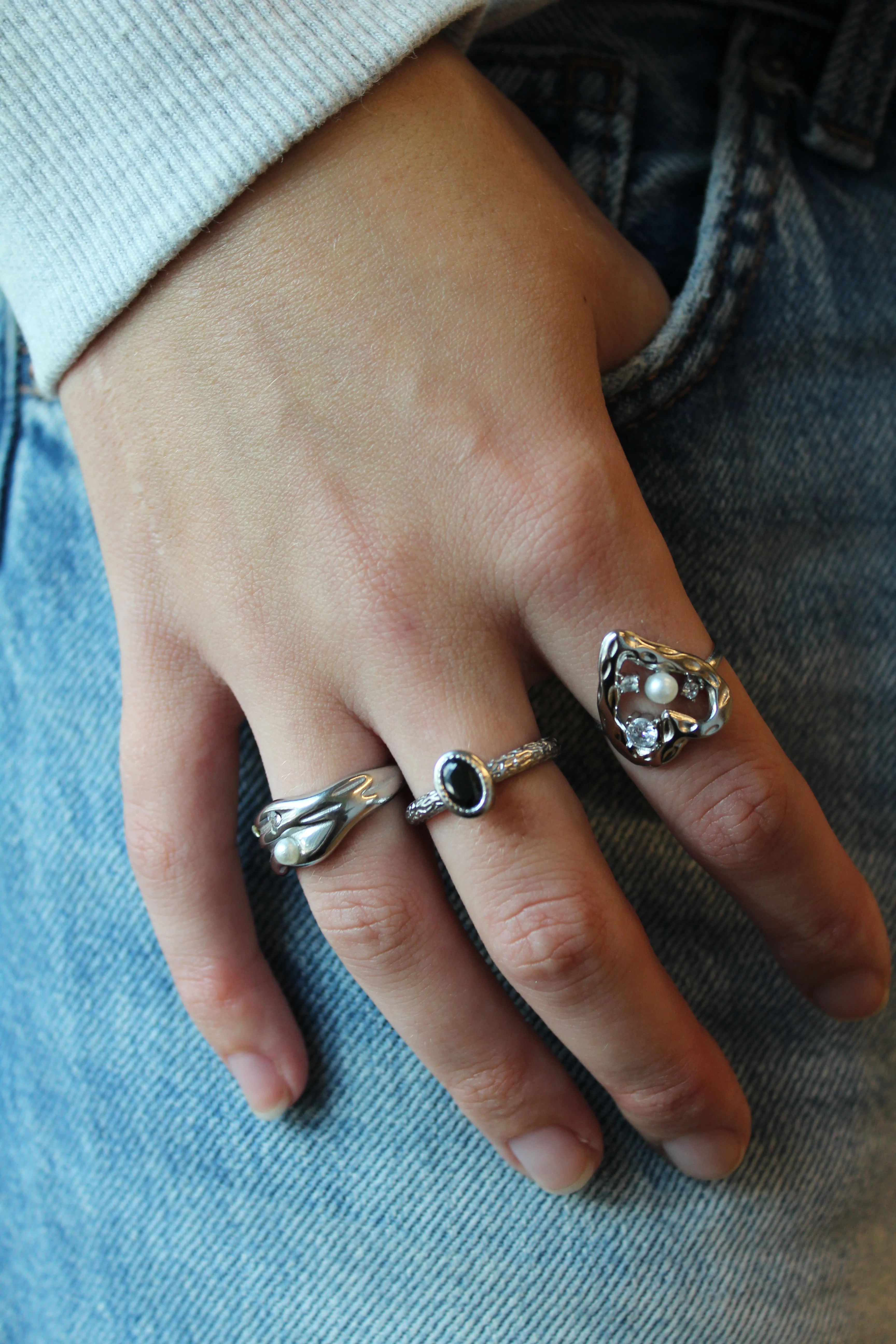 Amara - Ring - Stainless Steel - Adjustable - Image 2