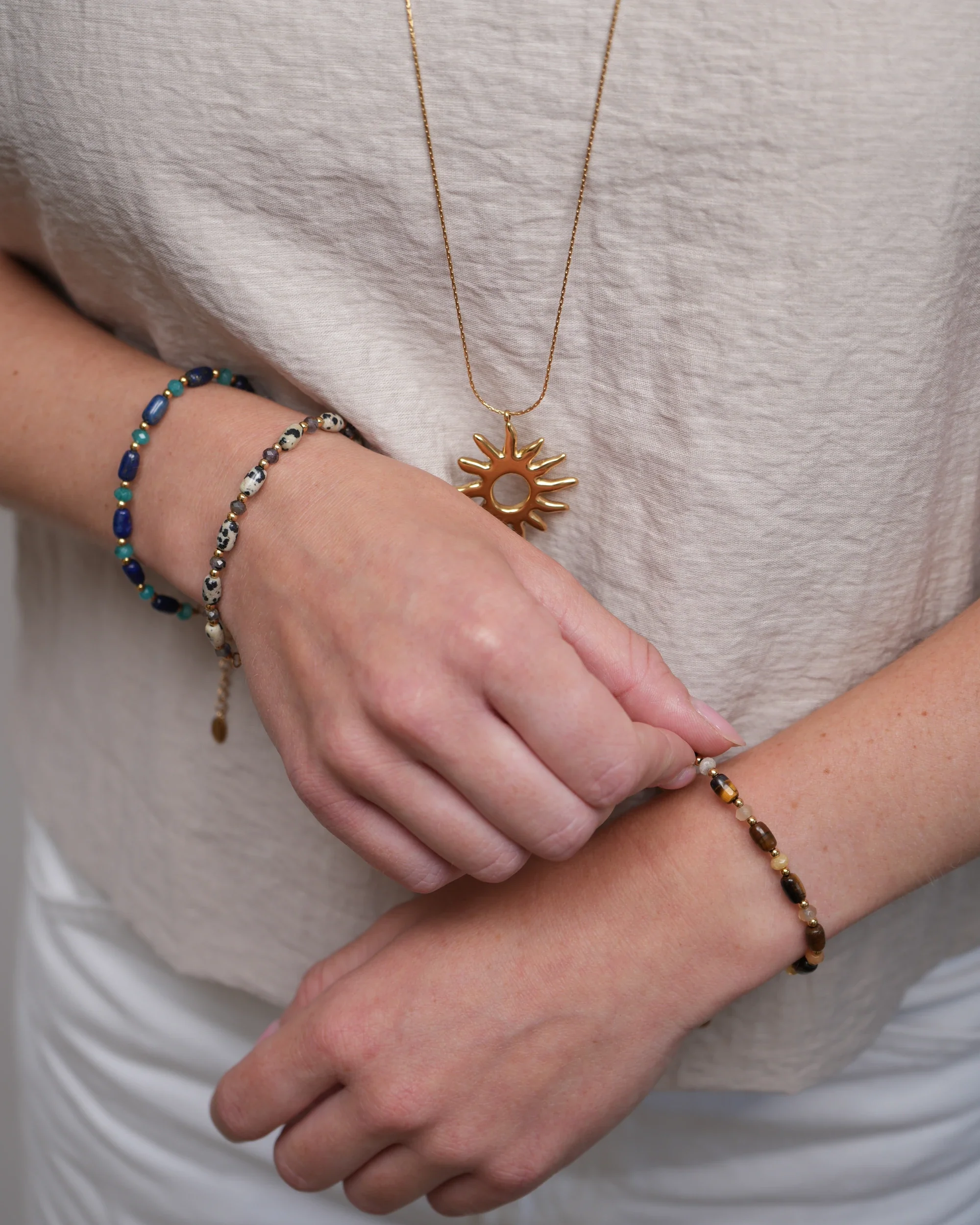 Avielle - Bracelet - Natural Stone - Stainless Steel - Image 2