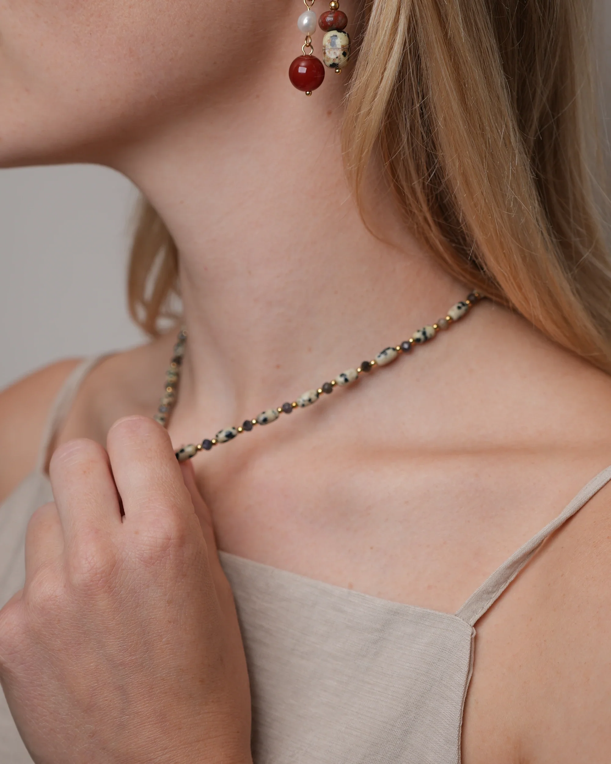 Avielle - Necklace - Natural Stone - Stainless Steel - Image 2
