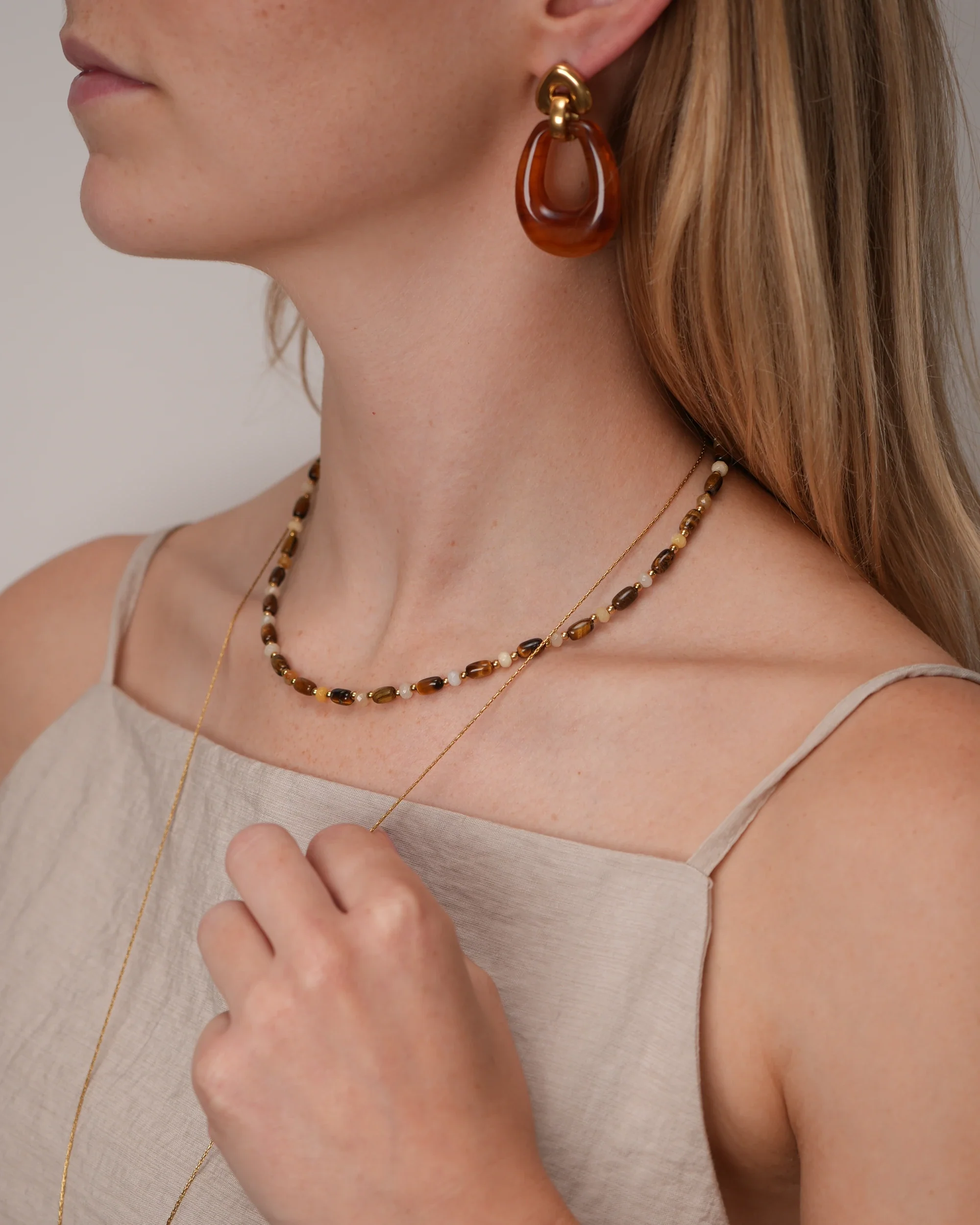 Avielle - Necklace - Natural Stone - Stainless Steel - Image 5