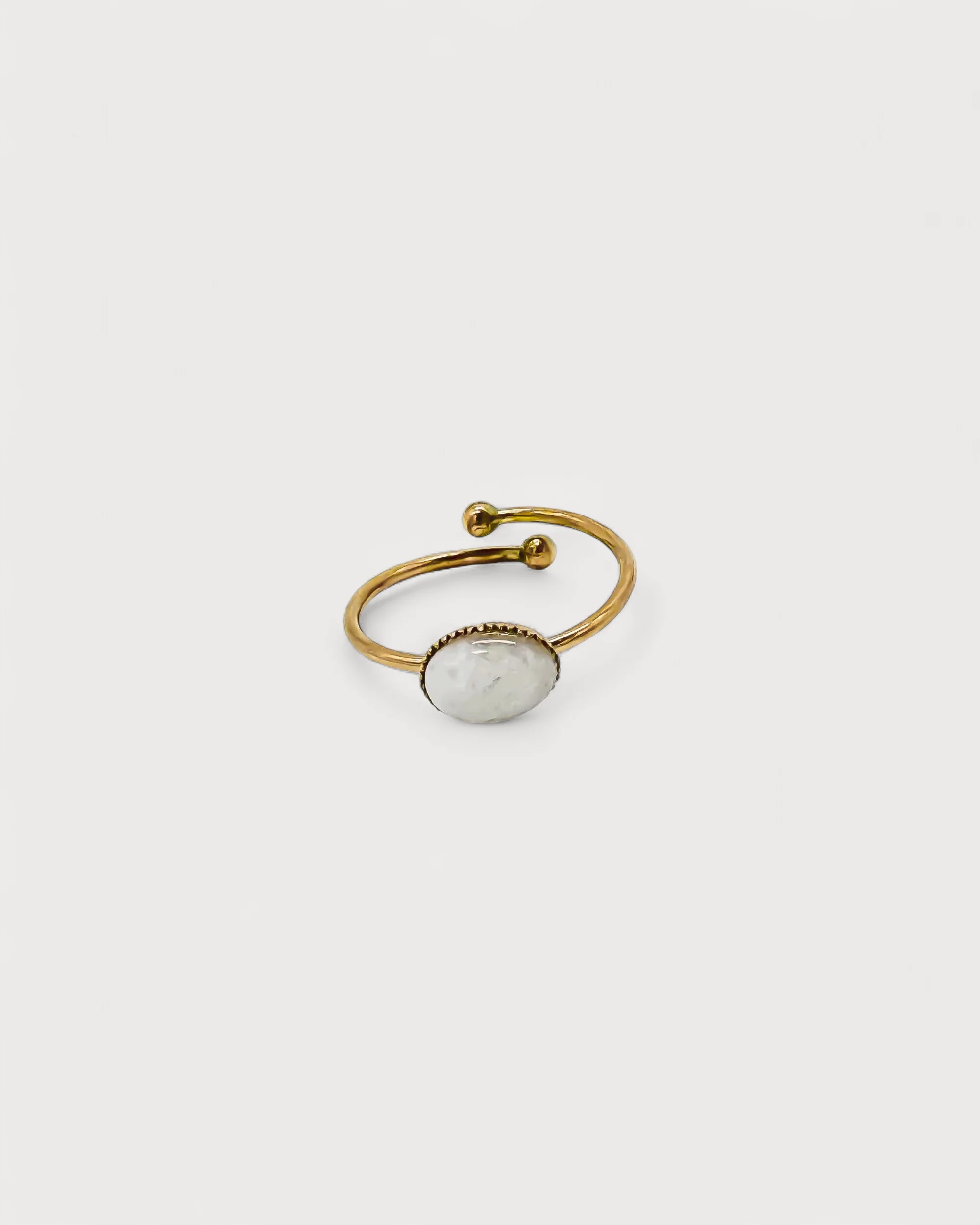 Bea - Ring - Natural Stone - Stainless Steel - Adjustable - Image 3