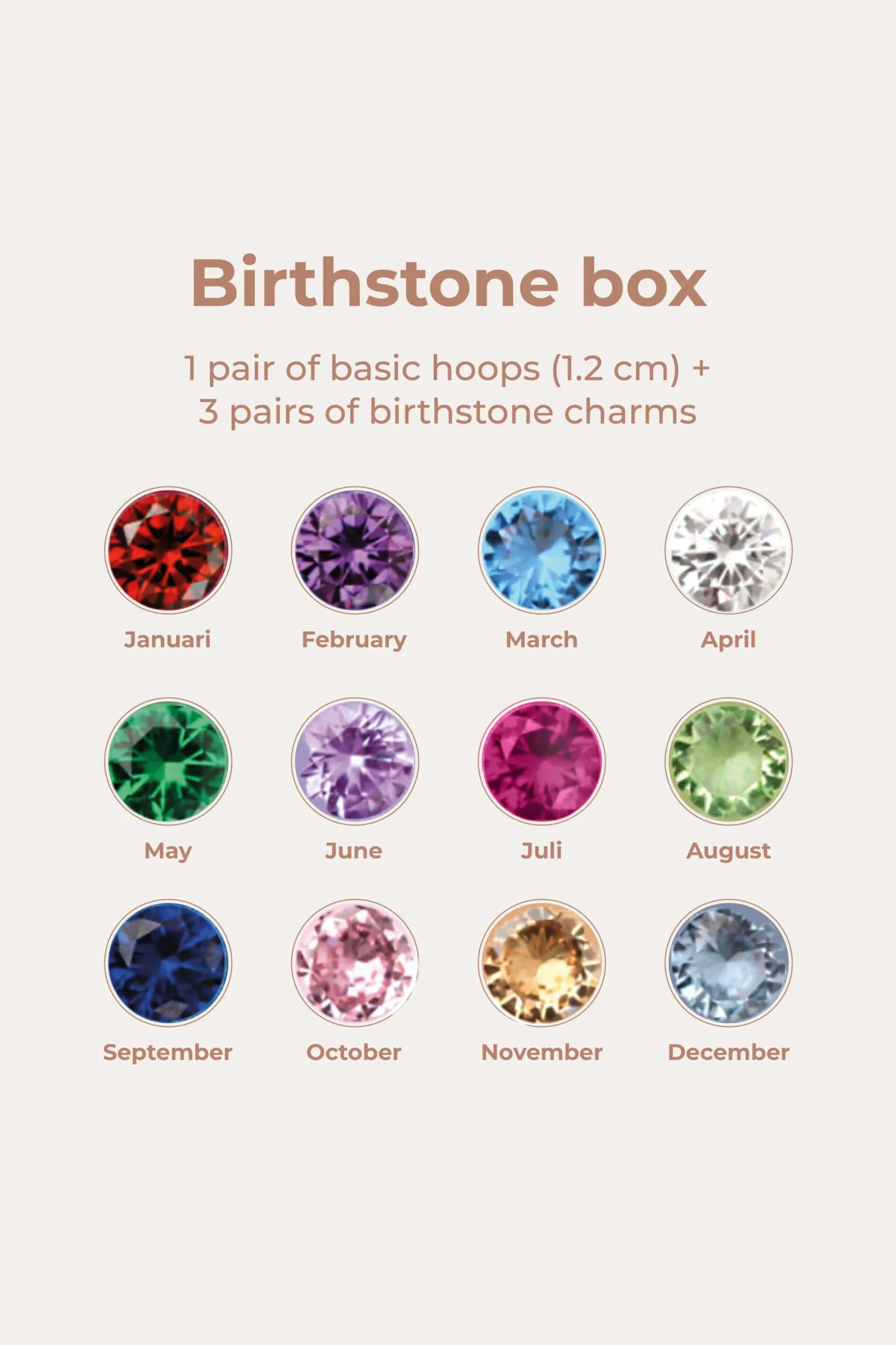 Birthstonebox - Earrings – Set – Stainless Steel - Image 3