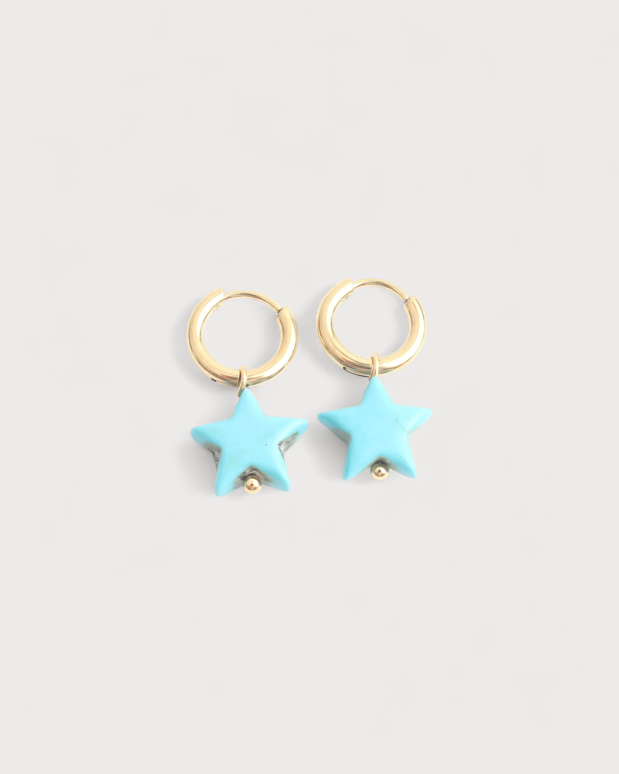 Bright Star - Earrings - Natural Stone - Stainless Steel - Image 3