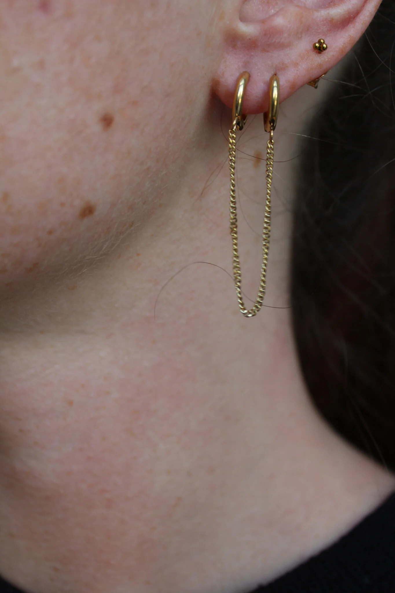 Chain - Double Earring - Stainless Steel - Image 3