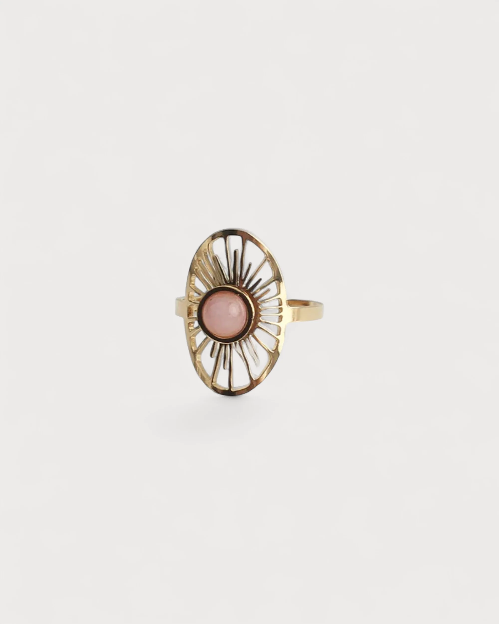 Claudia - Ring - Natural Stone - Stainless Steel - Adjustable