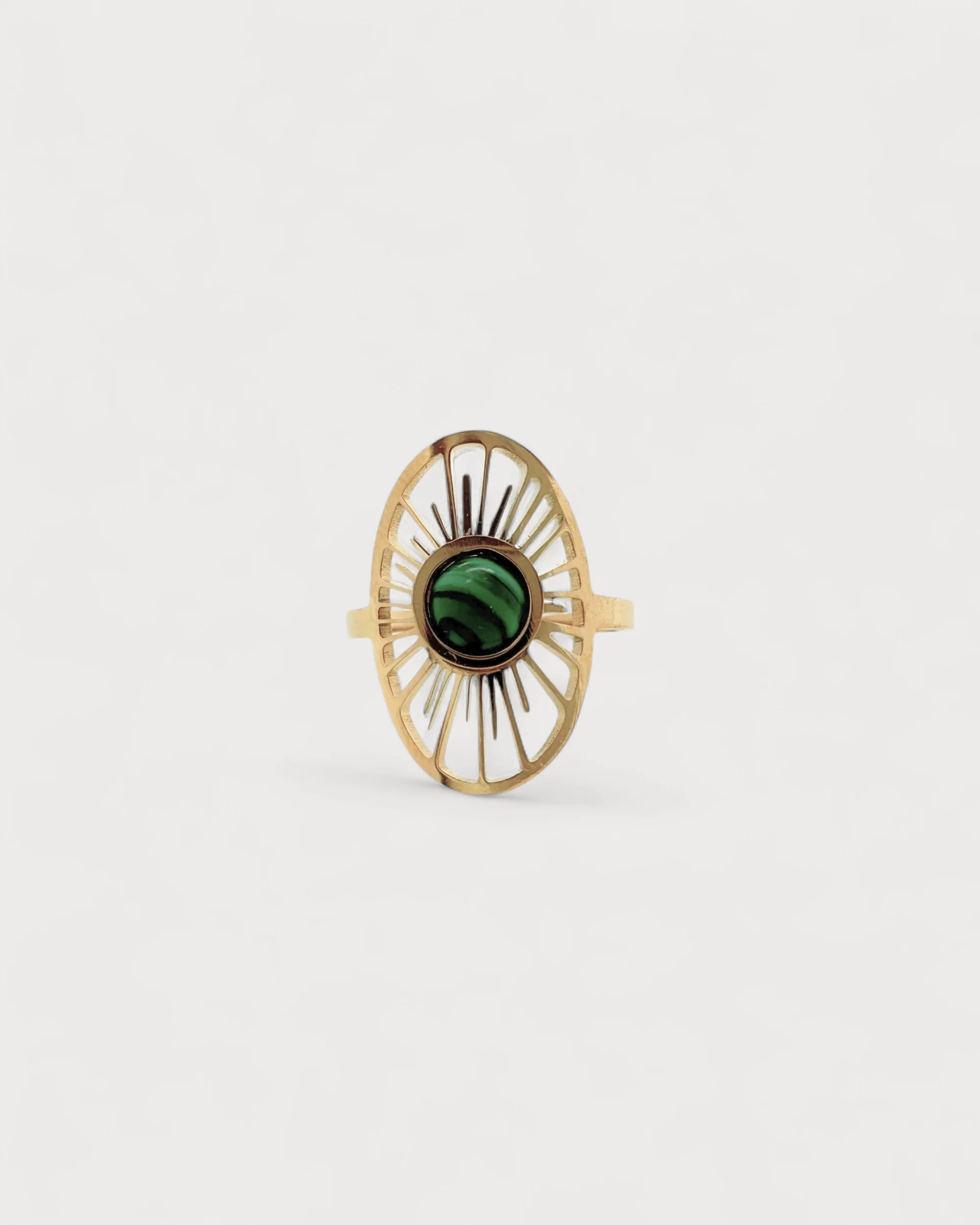 Claudia - Ring - Natural Stone - Stainless Steel - Adjustable - Image 5