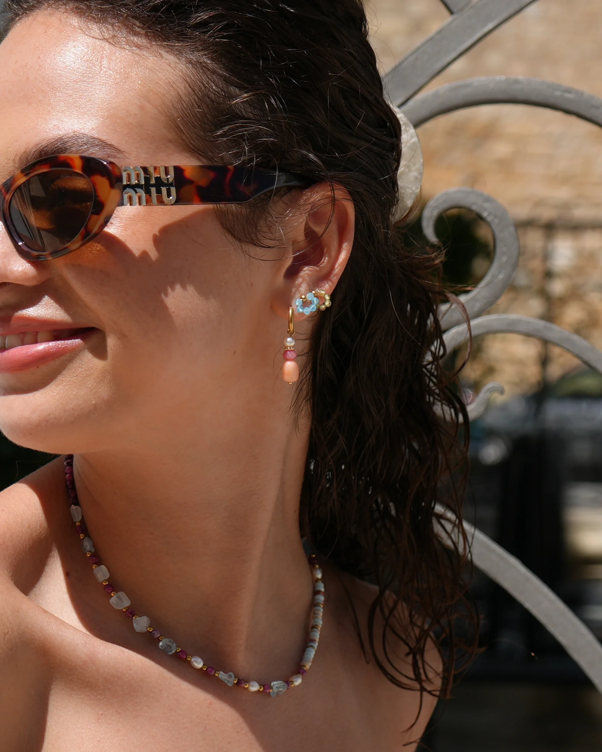 Corally - Earrings - Natural Stone - Stainless Steel - Image 3