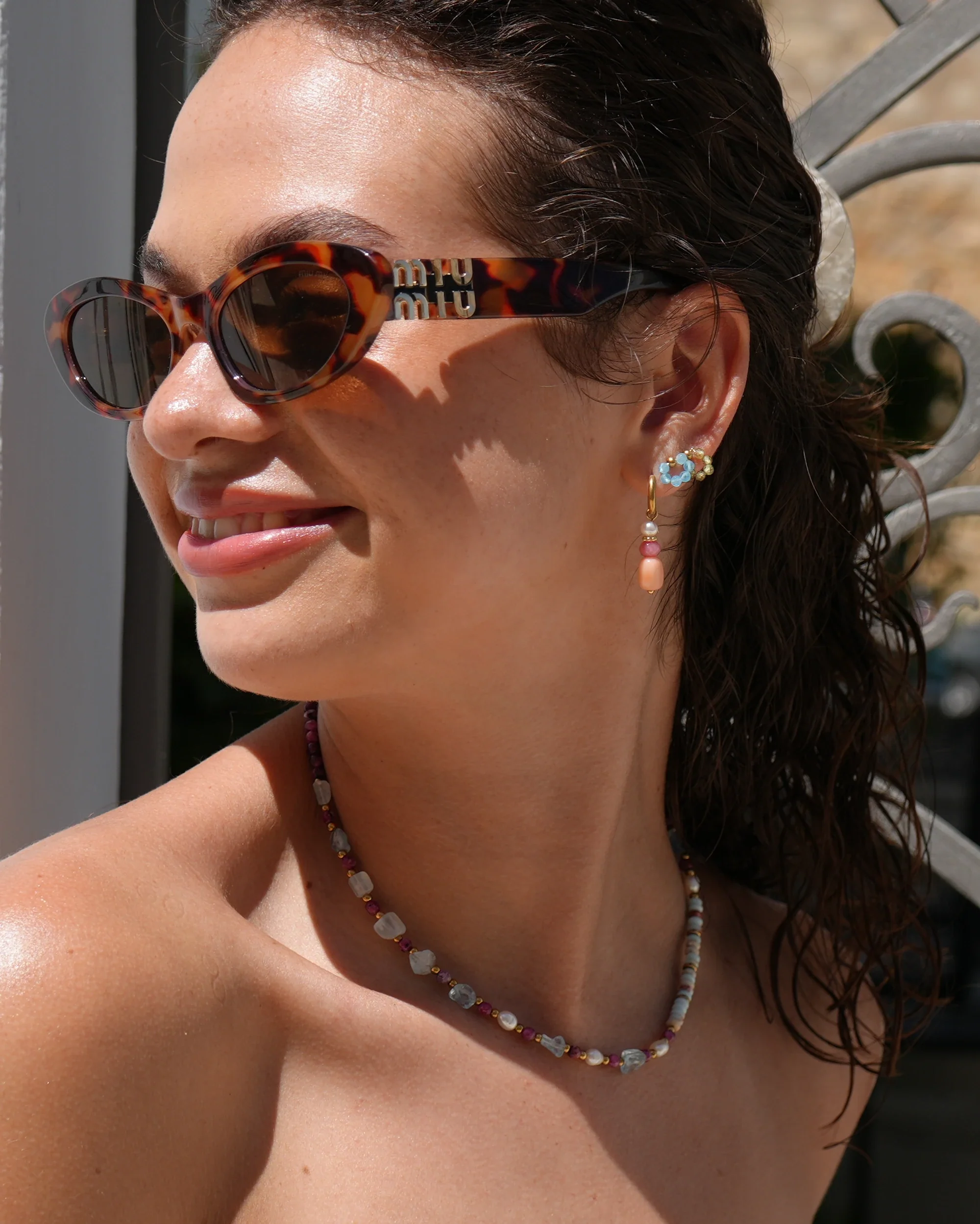 Corally - Earrings - Natural Stone - Stainless Steel - Image 4