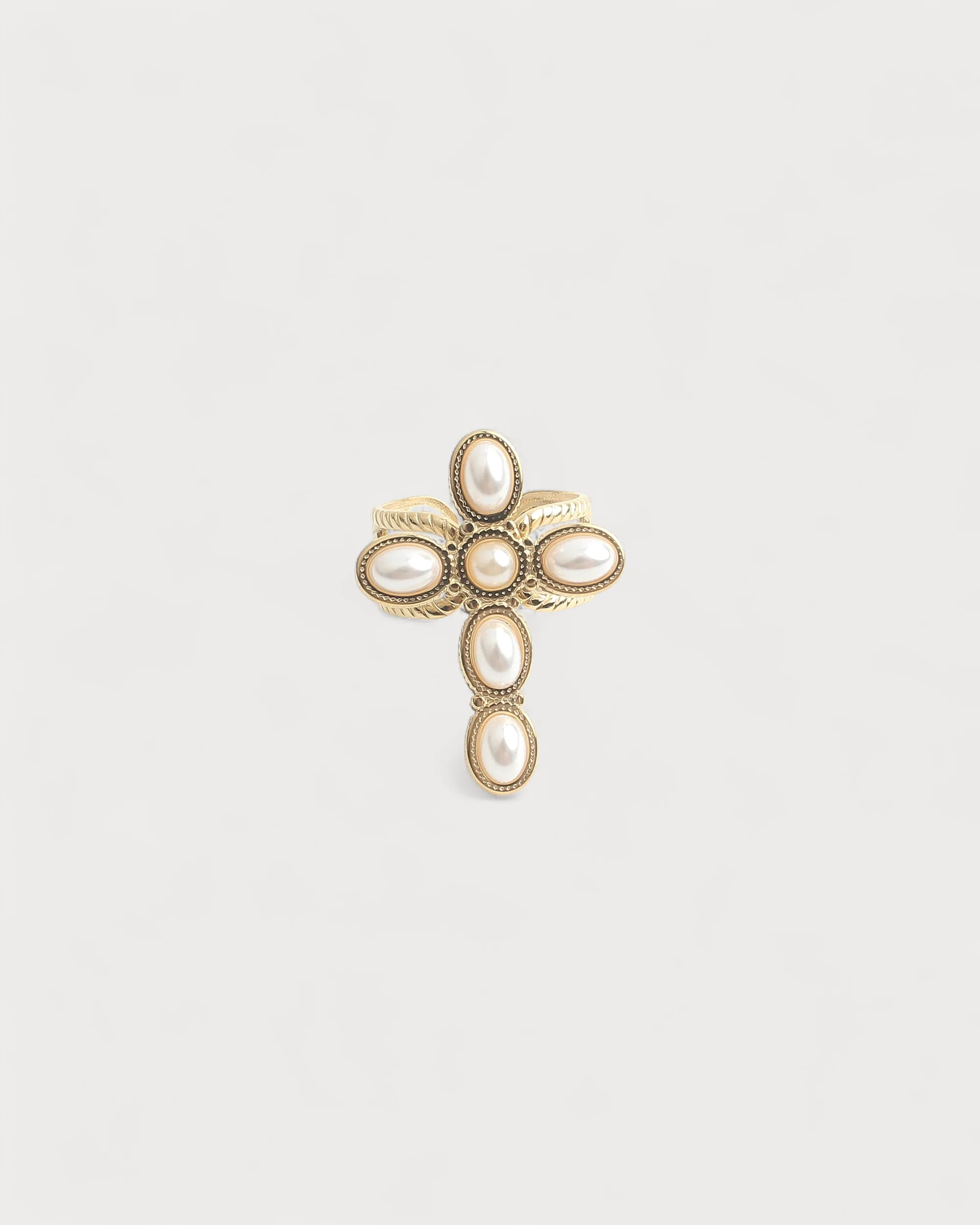 Cross - Ring - Stainless Steel - Adjustable