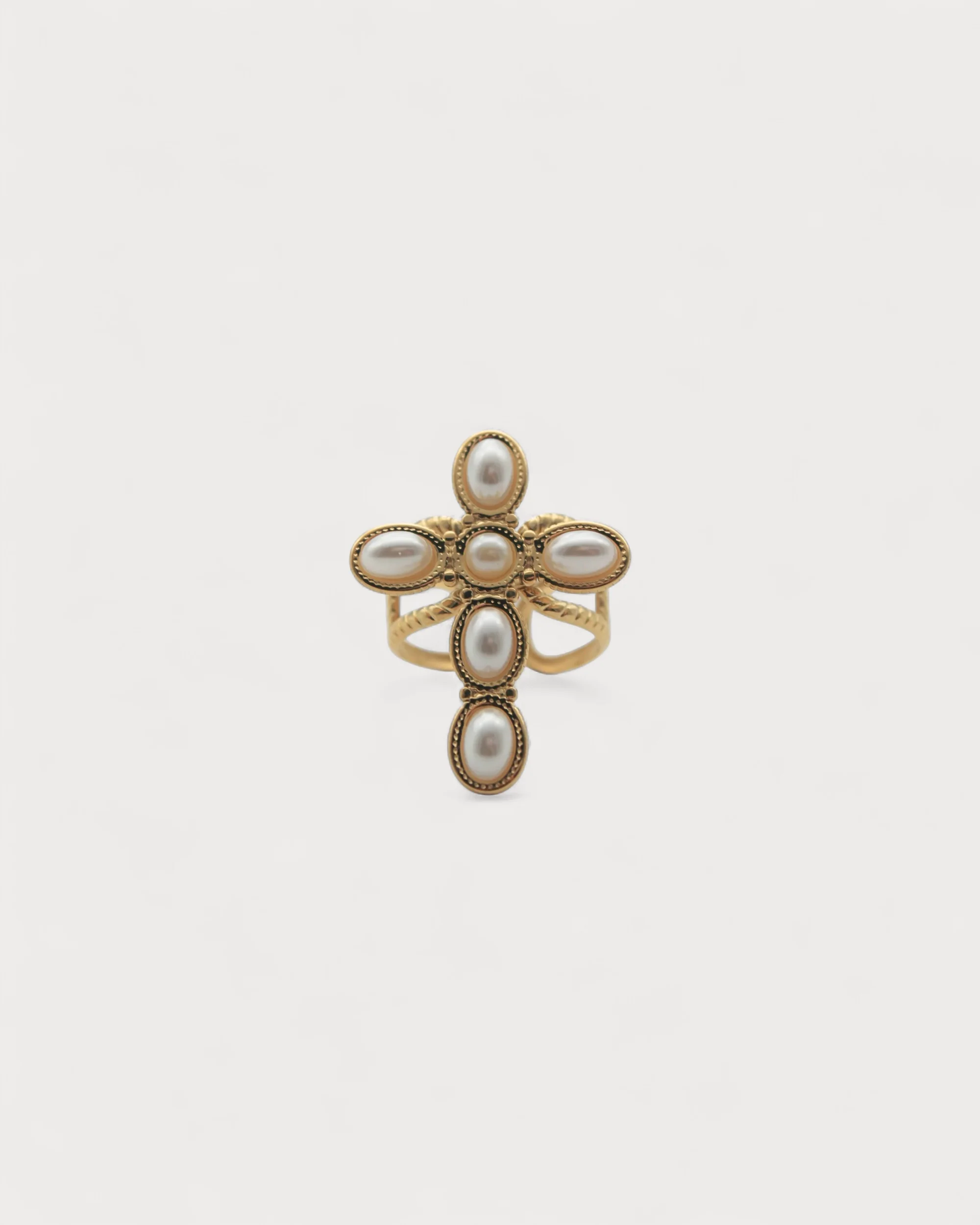 Cross - Ring - Stainless Steel - Adjustable - Image 3
