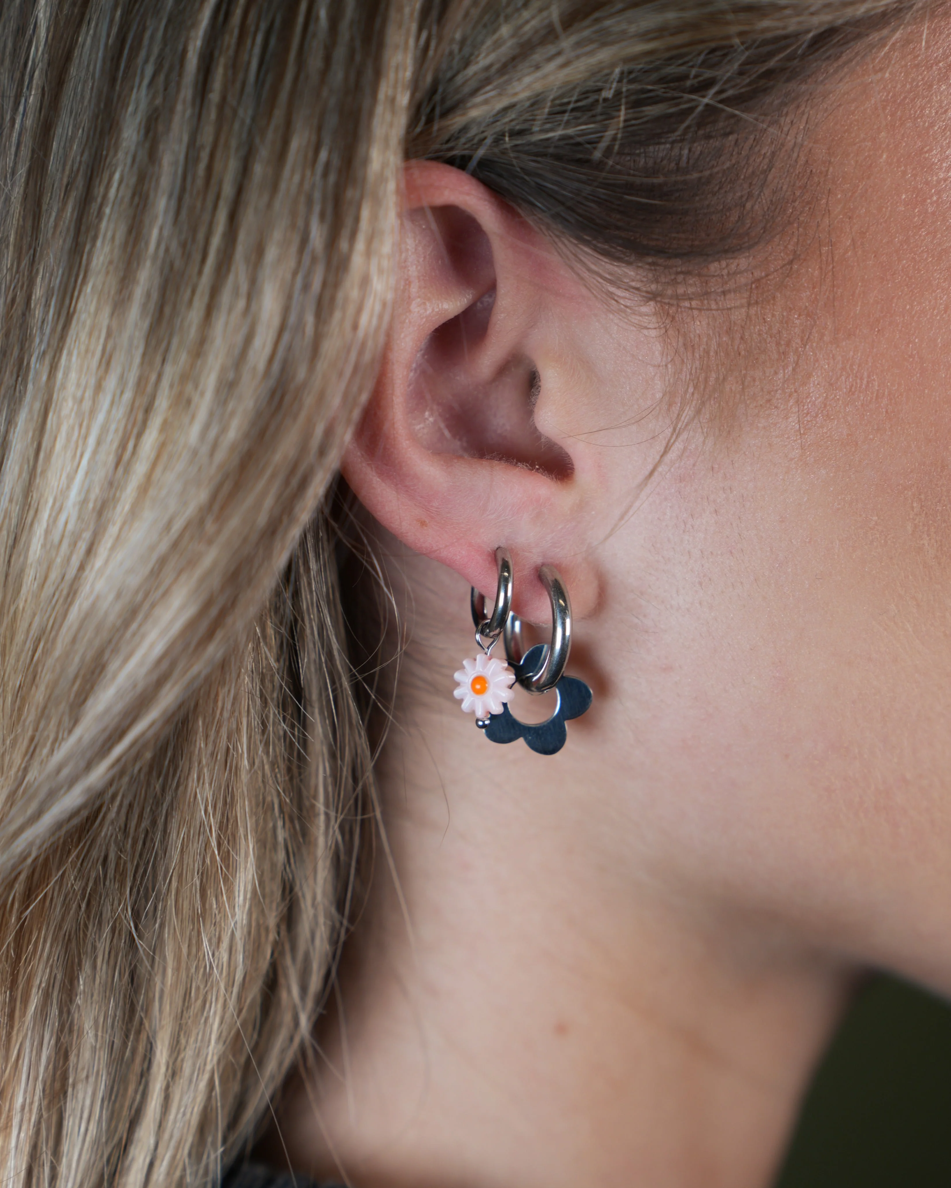 Beautiful Flower - Earrings - Stainless Steel - Image 4