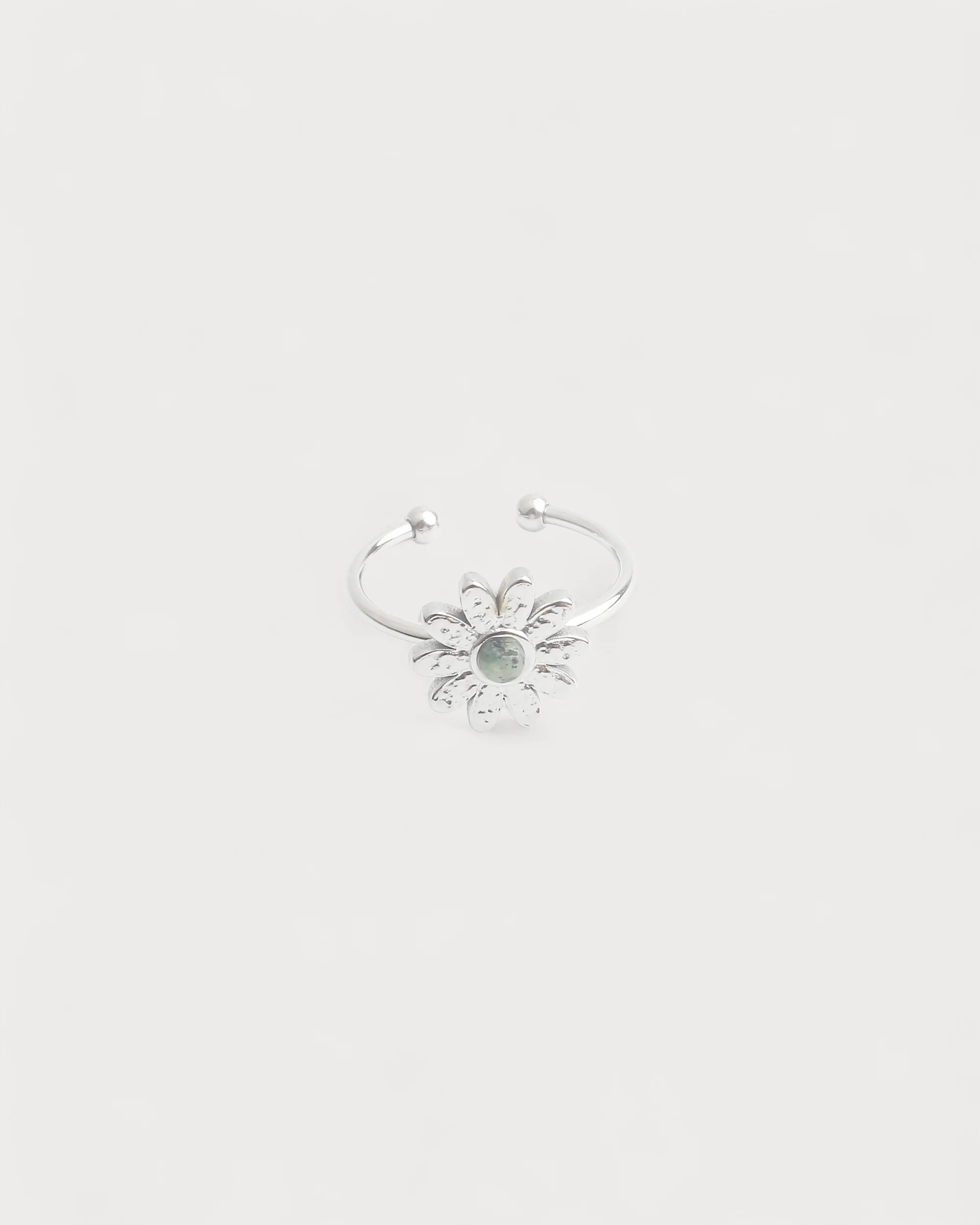 Daisy - Ring - Natural Stone - Stainless Steel - Adjustable - Image 10