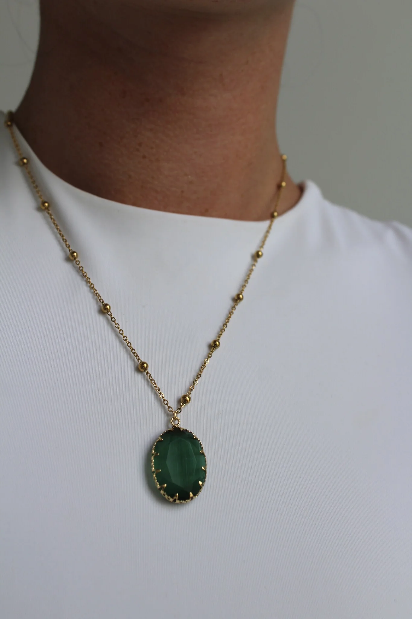 Darla - Necklace - Natural Stone - Stainless Steel - Image 4