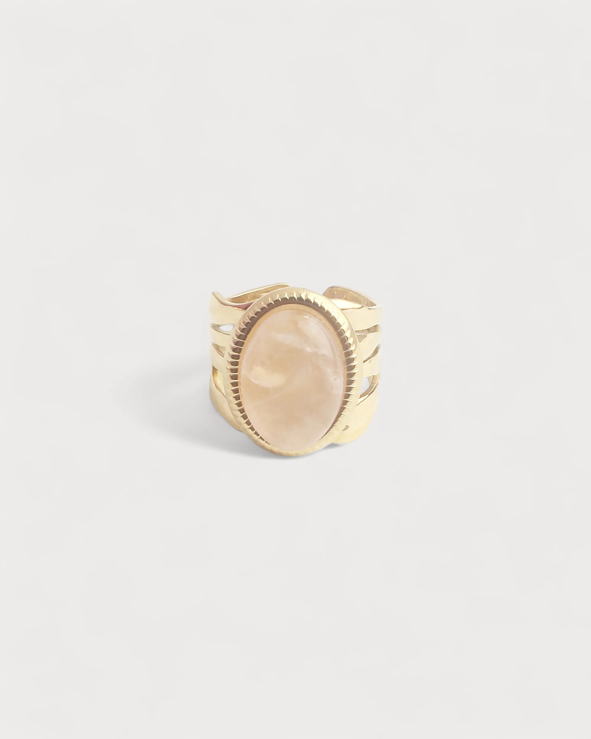 Davina - Ring - Natural Stone - Stainless Steel - Adjustable - Image 5
