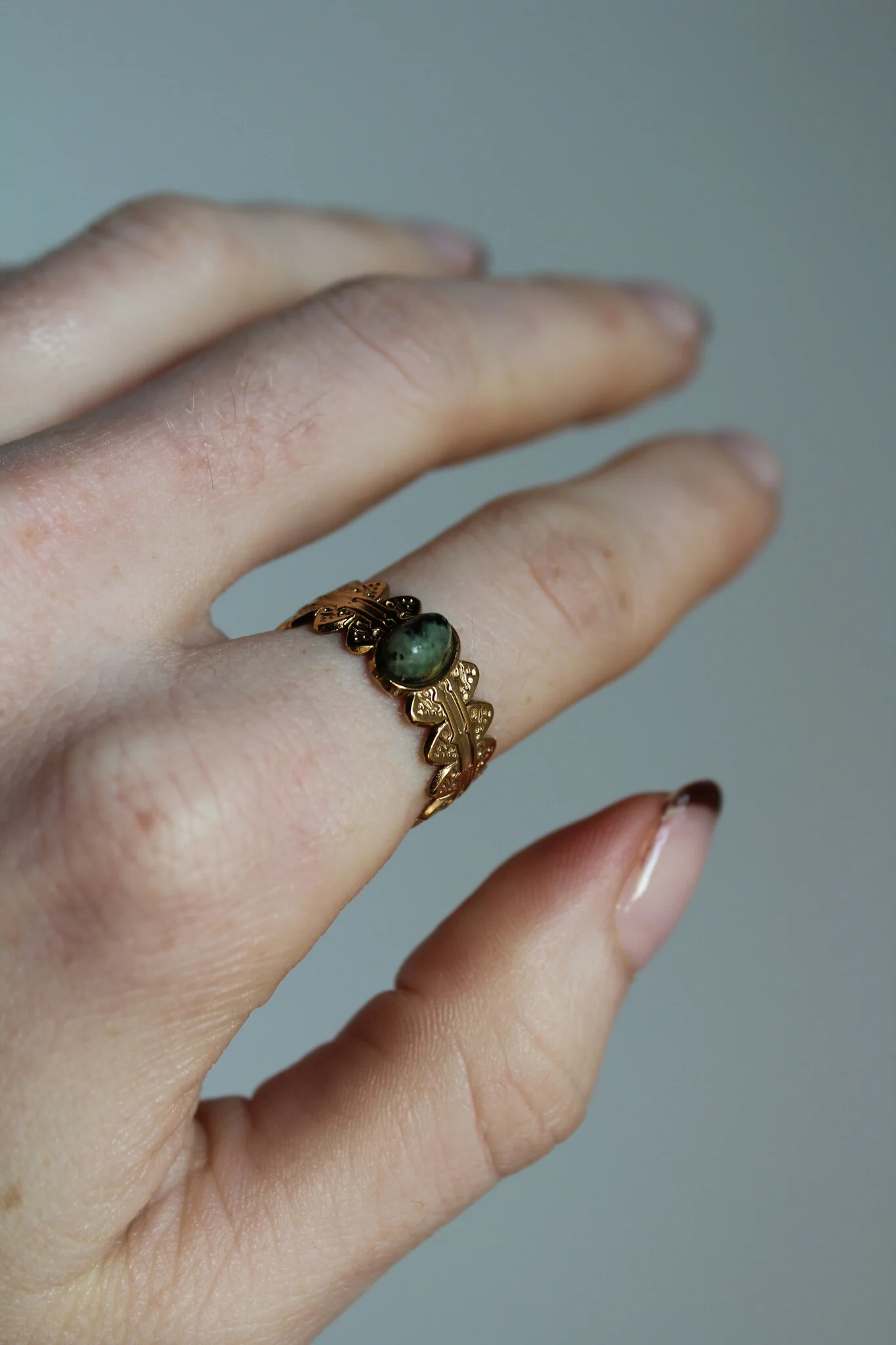 Didi - Ring - Natural Stone - Stainless steel - Adjustable - Image 11