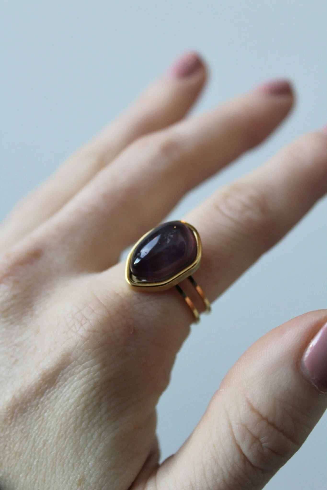 Doloris - Ring - Natural Stone - Stainless Steel - Adjustable - Image 7
