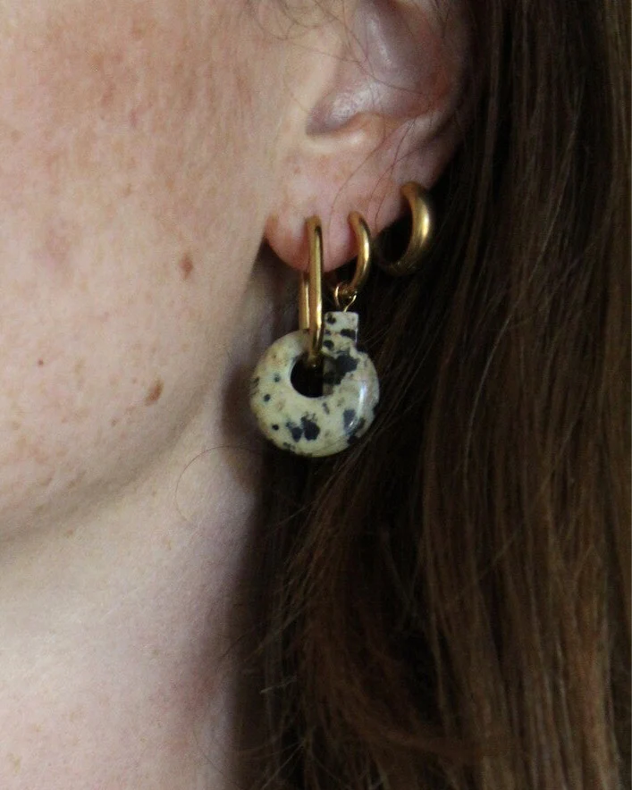Dora - Earrings - Natural Stone - Stainless Steel - Image 4
