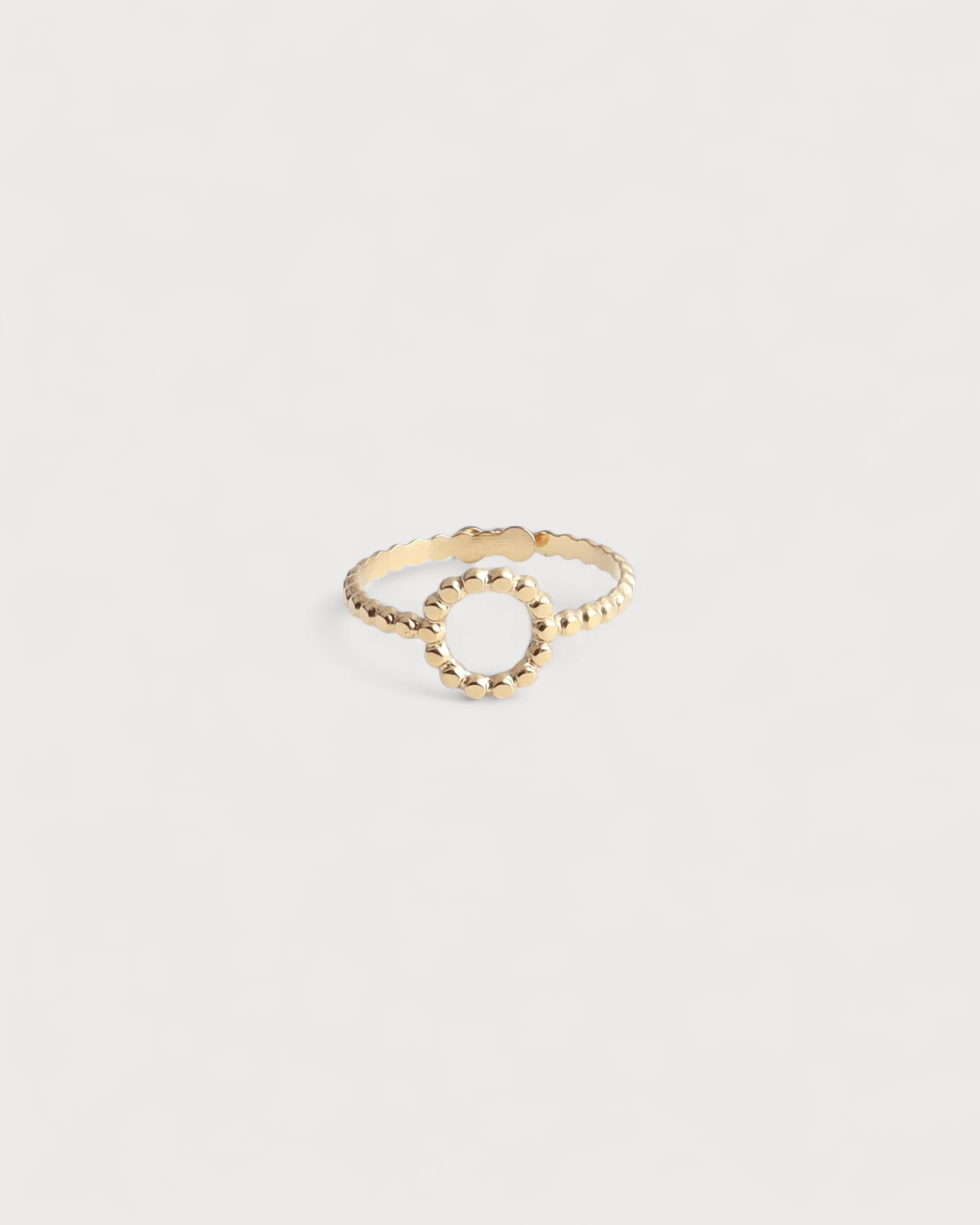 Dotted Circle - Ring - Stainless Steel - Adjustable