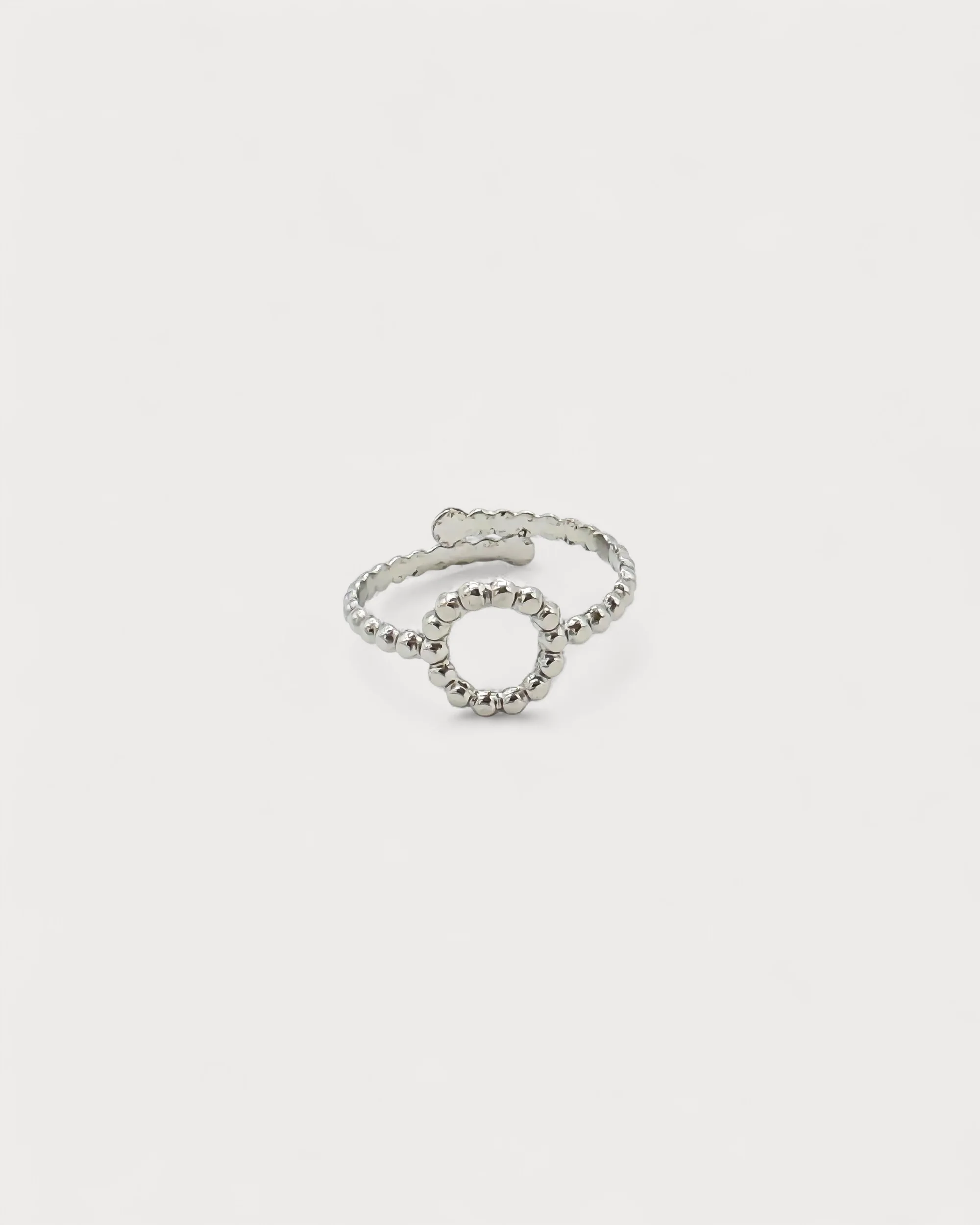 Dotted Circle - Ring - Stainless Steel - Adjustable - Image 4