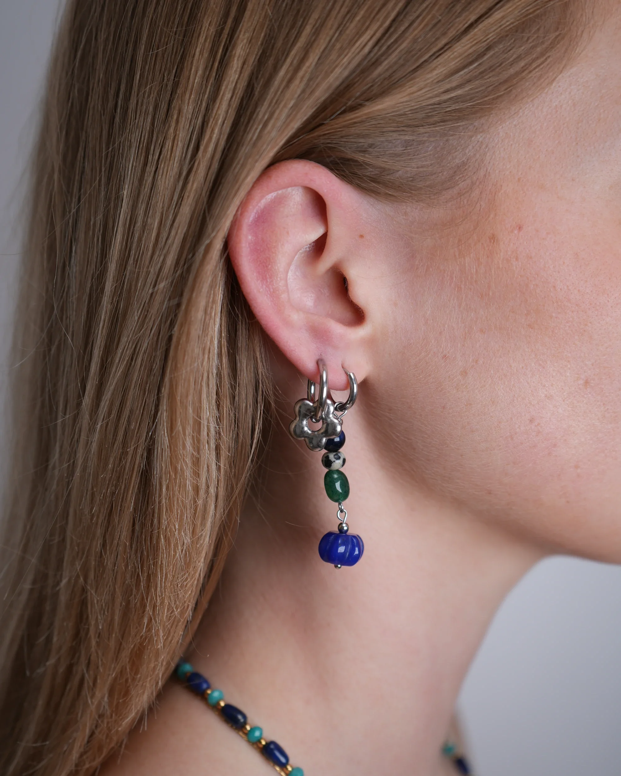 Flower - Earrings - Clip On - Stainless Steel - Image 2