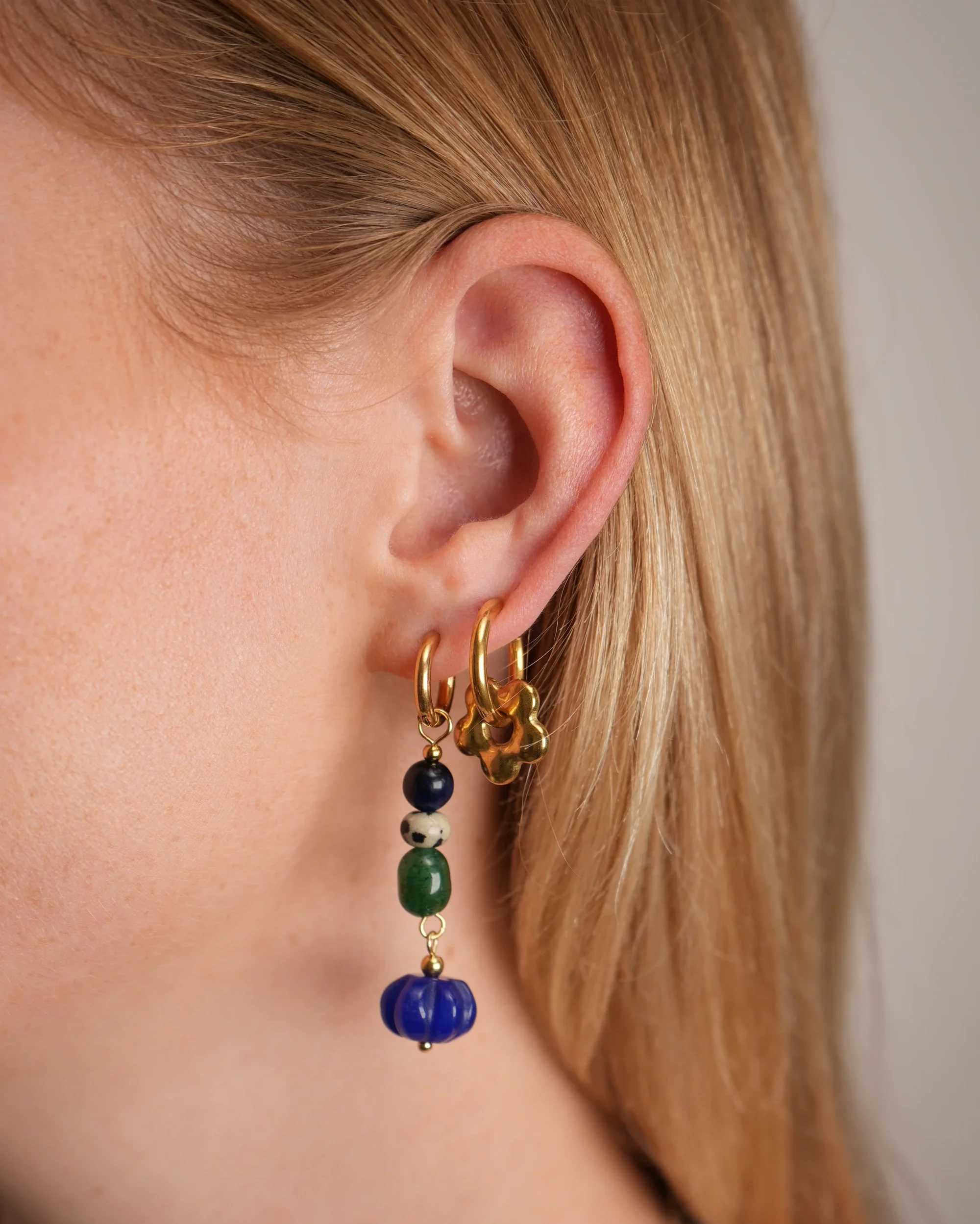 Flower - Earrings - Clip On - Stainless Steel - Image 4