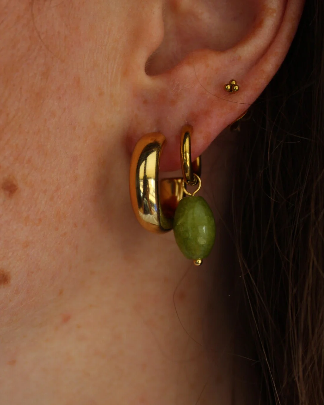 Freyde - Earrings - Natural Stone - Stainless Steel - Image 4