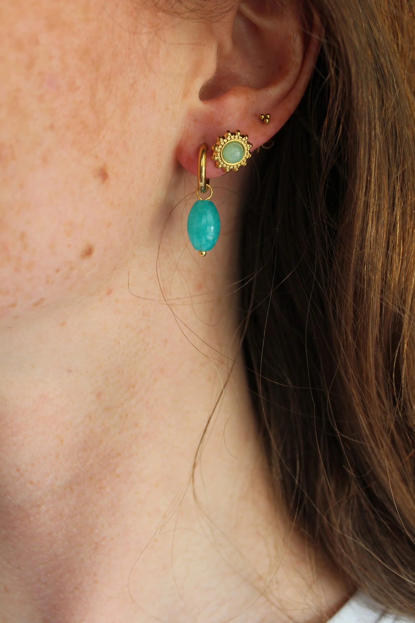 Freyde - Earrings - Natural Stone - Stainless Steel - Image 8