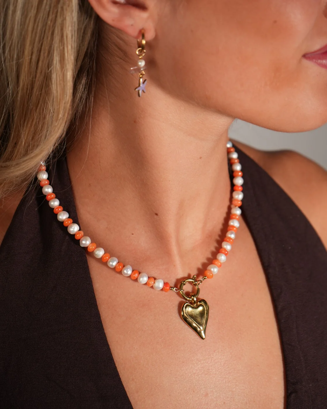 Gracelyn - Necklace - Natural Stone - Stainless Steel - Image 2