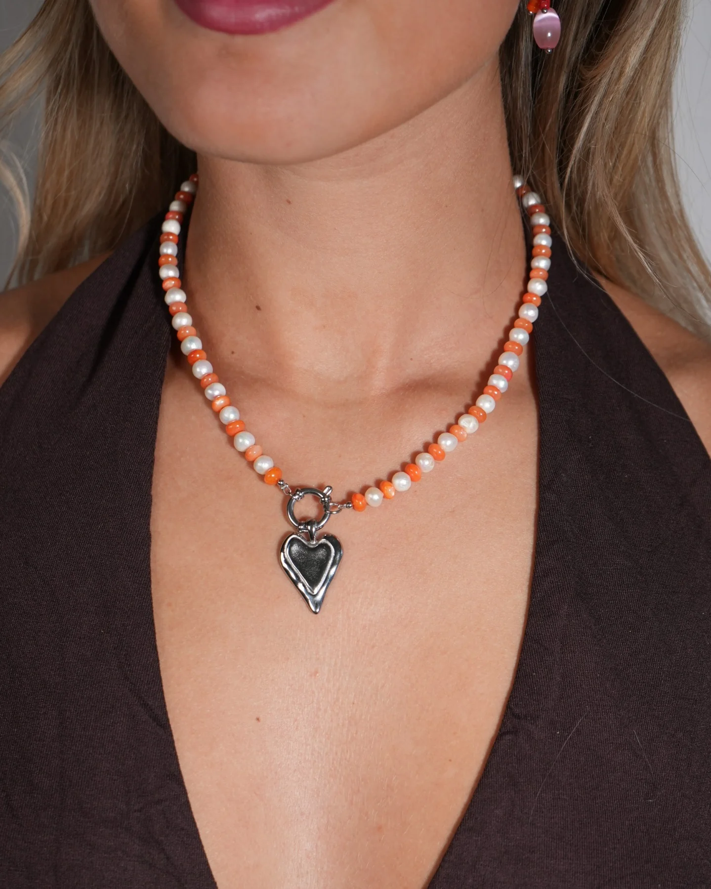 Gracelyn - Necklace - Natural Stone - Stainless Steel - Image 4