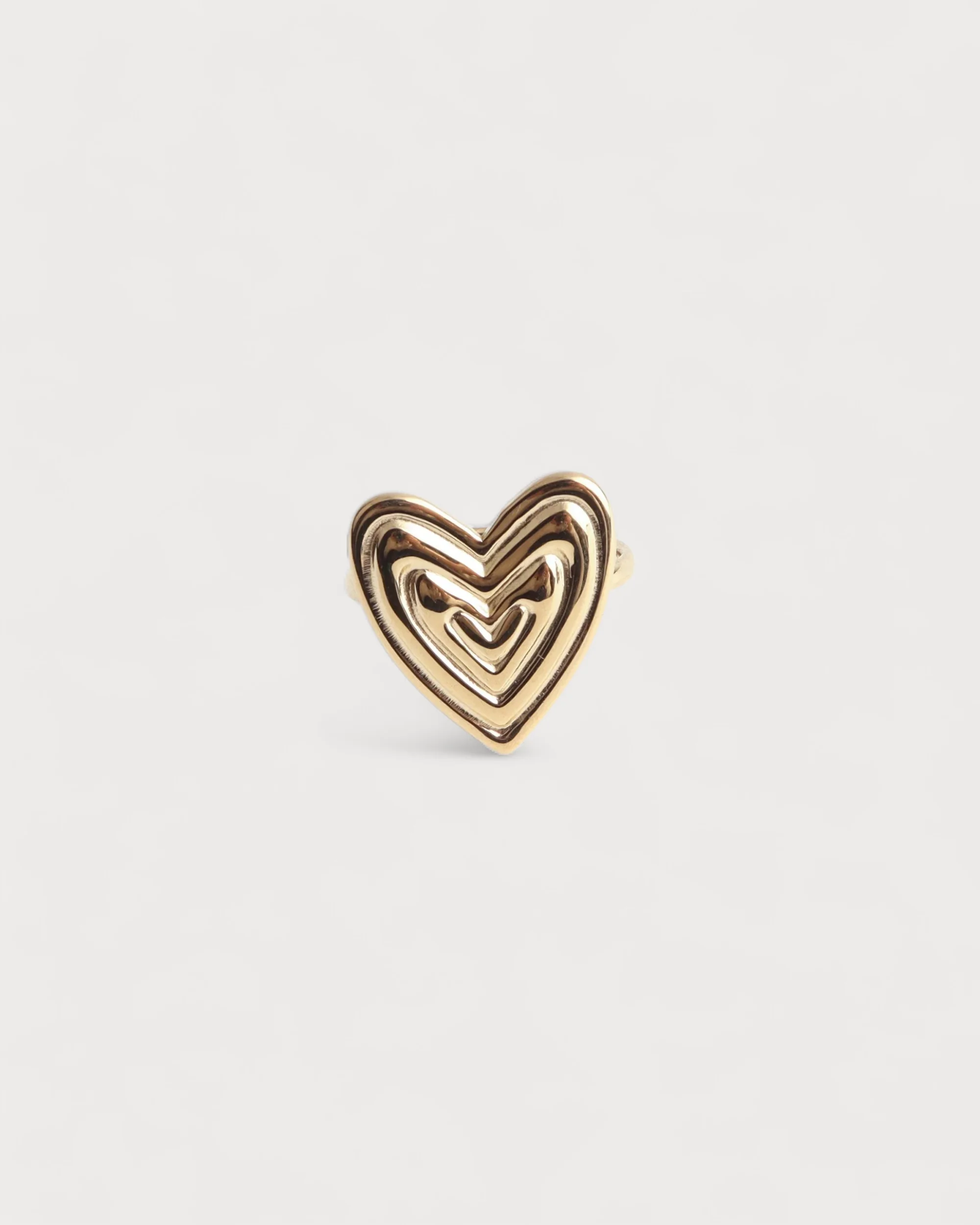 Groovy Heart - Ring - Stainless Steel - Adjustable