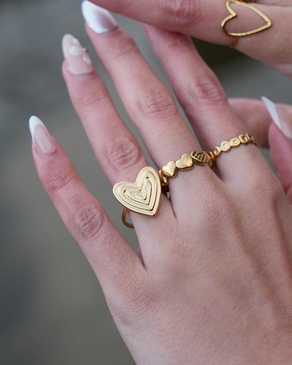 Groovy Heart - Ring - Stainless Steel - Adjustable - Image 2