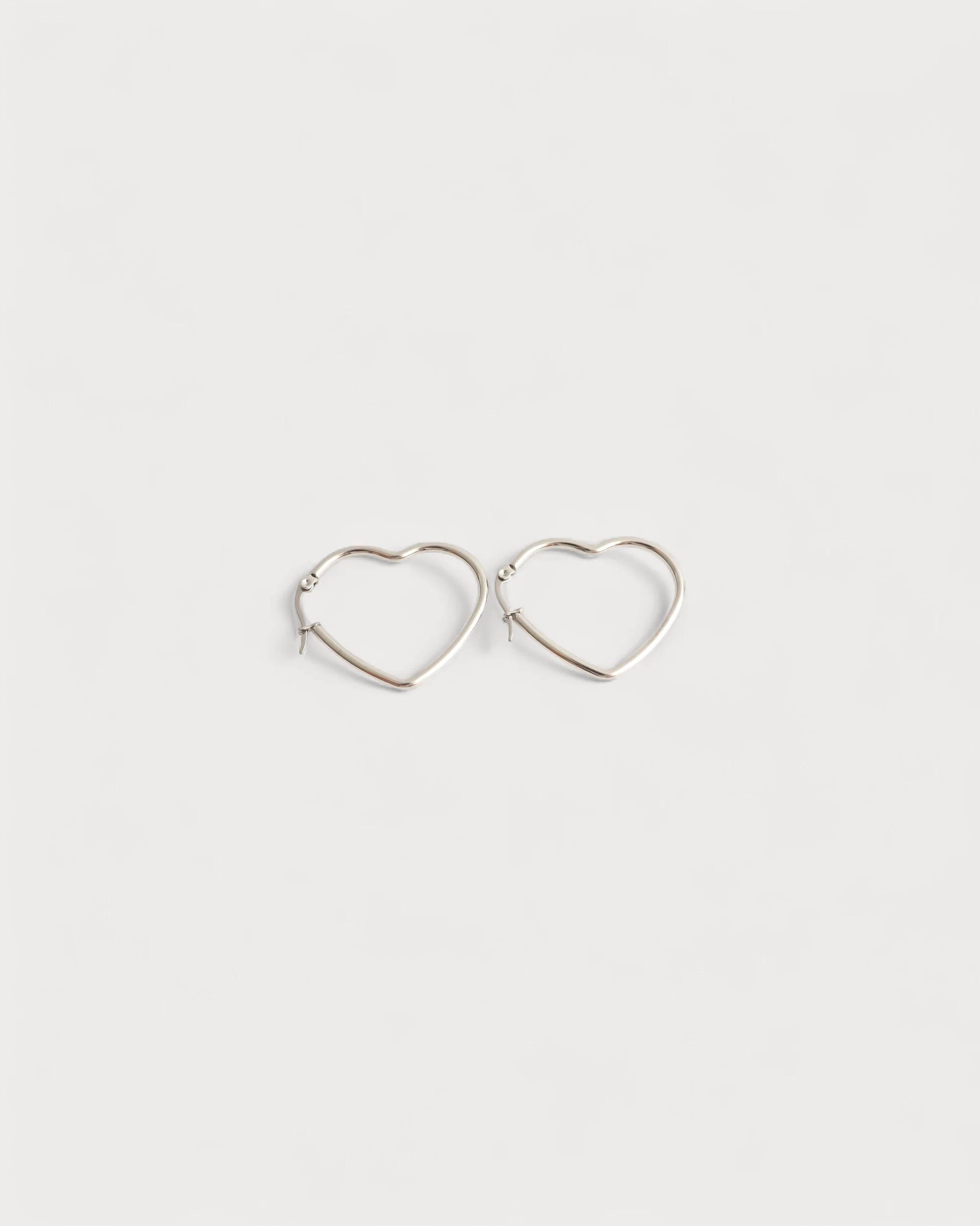 Heart Hoops - Earrings - Stainless Steel - Image 3