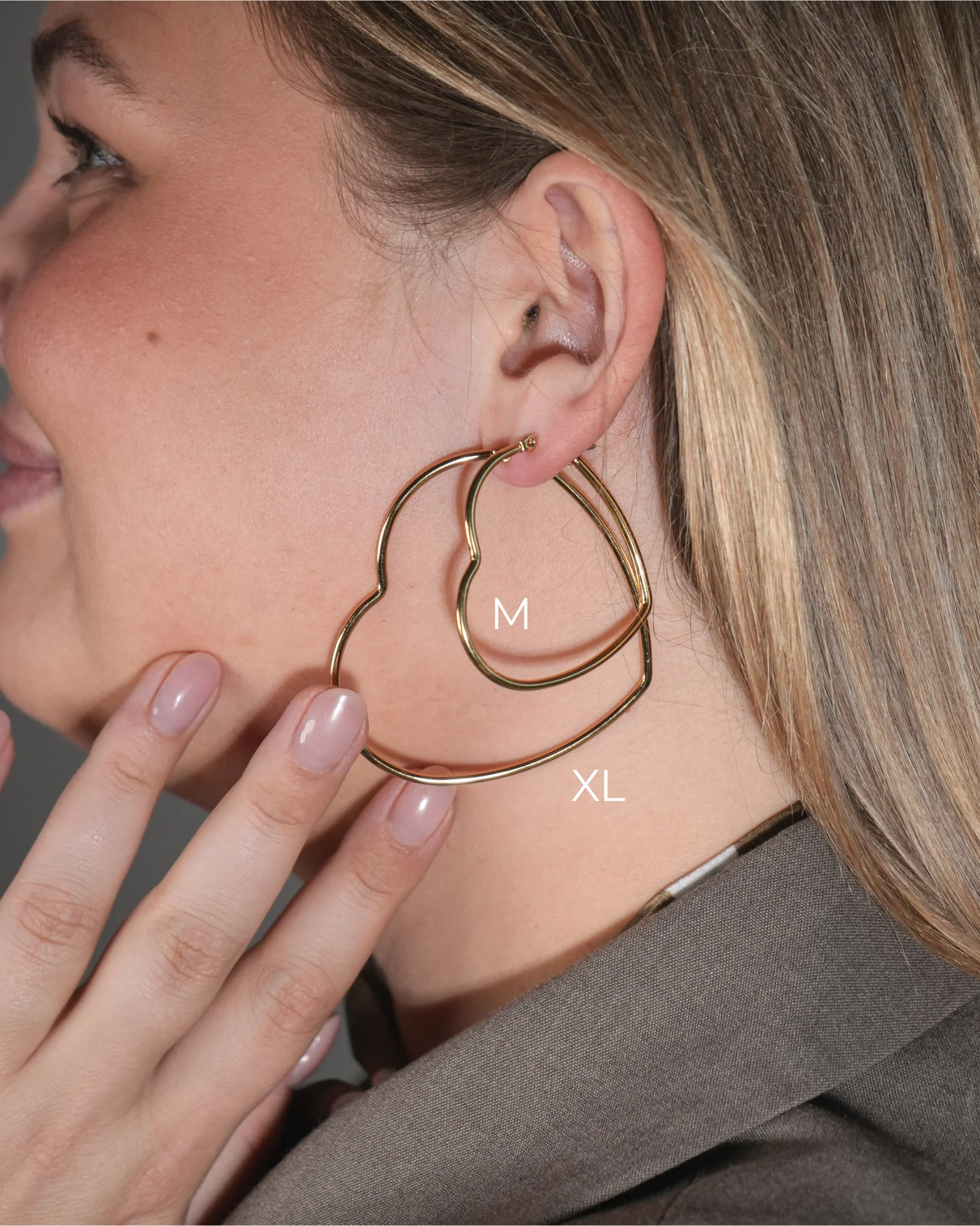 Heart Hoops - Earrings - Stainless Steel - Image 4