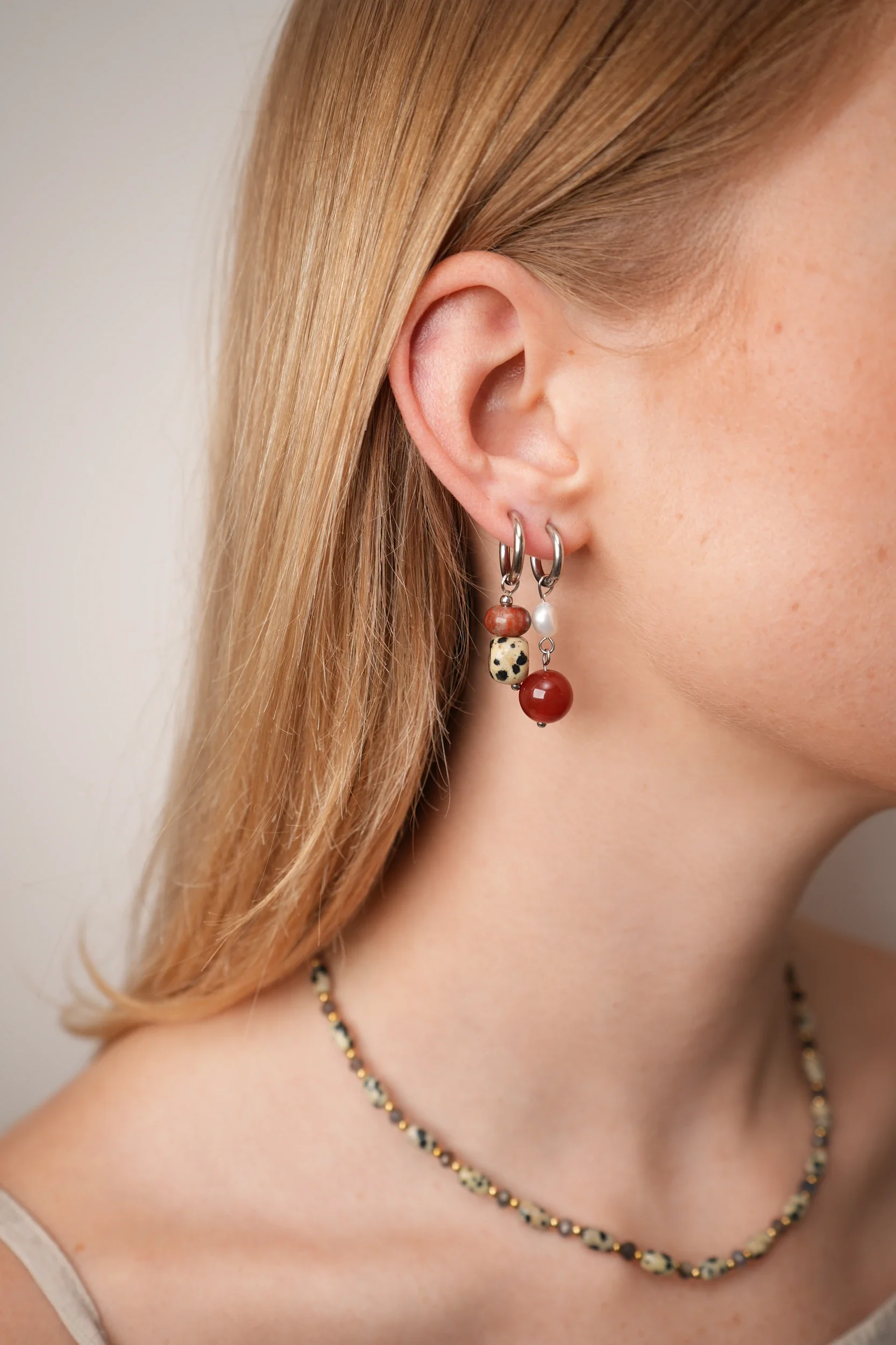 Isalune - Earrings - Clip On - Stainless Steel - Image 4