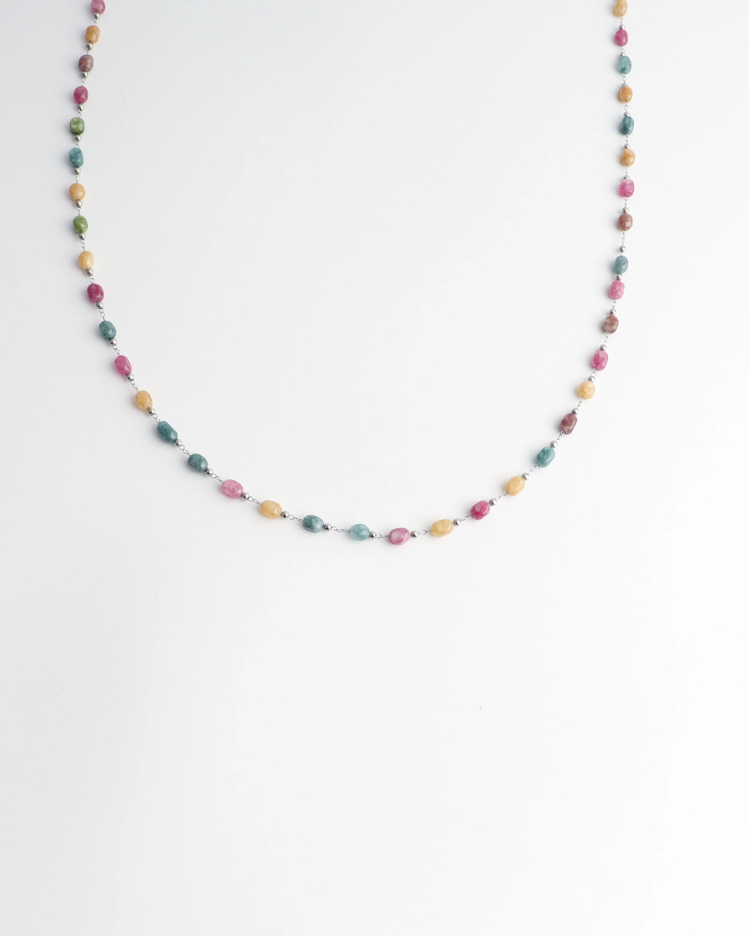 Janice - Belly Chain - Natural Stone - Stainless Steel - Image 5