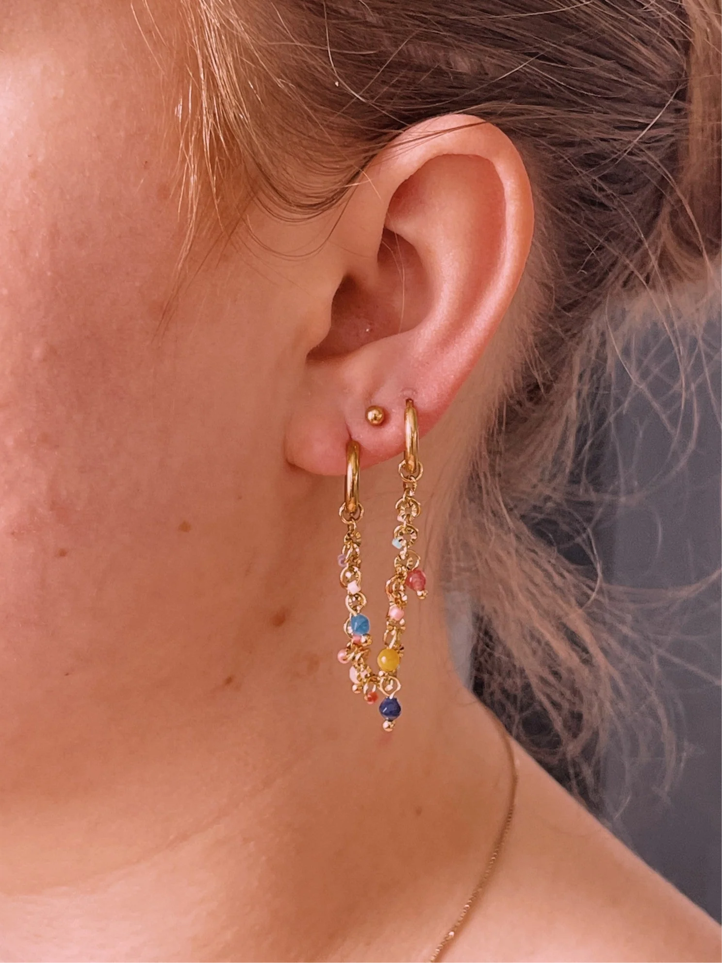 Kari - Double Earring - Stainless Steel - Image 2