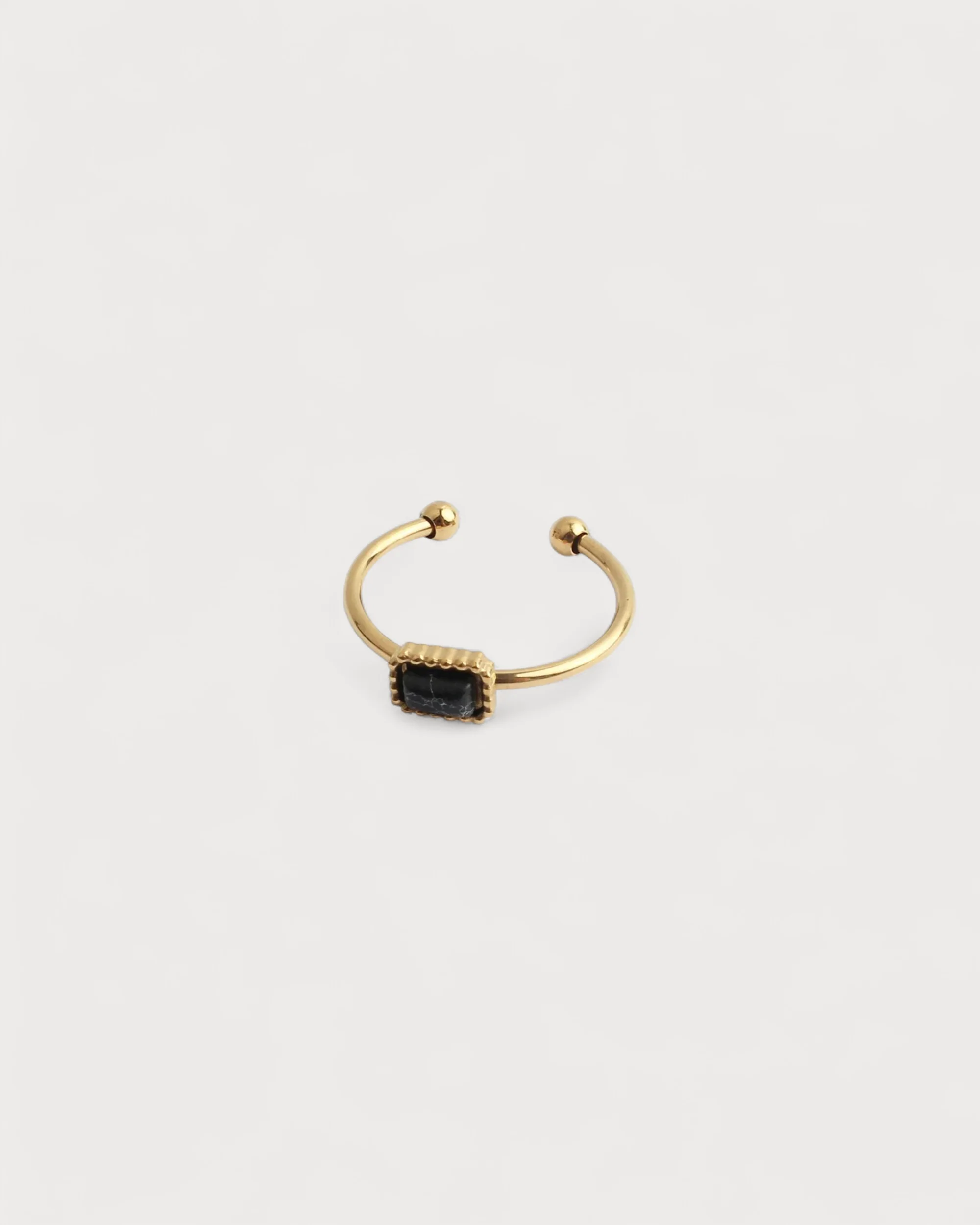 Karma - Ring - Natural Stone - Stainless Steel - Adjustable
