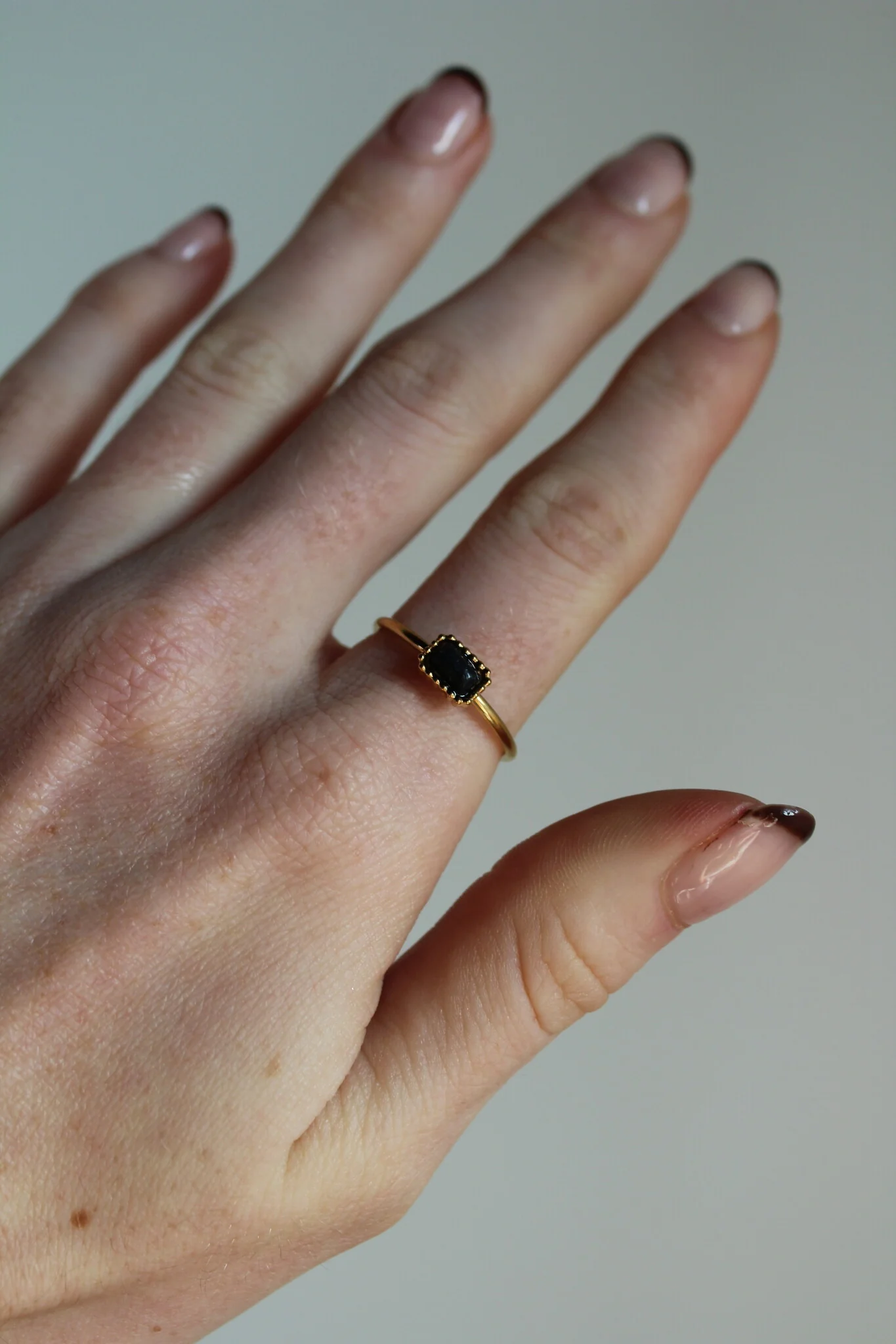 Karma - Ring - Natural Stone - Stainless Steel - Adjustable - Image 2