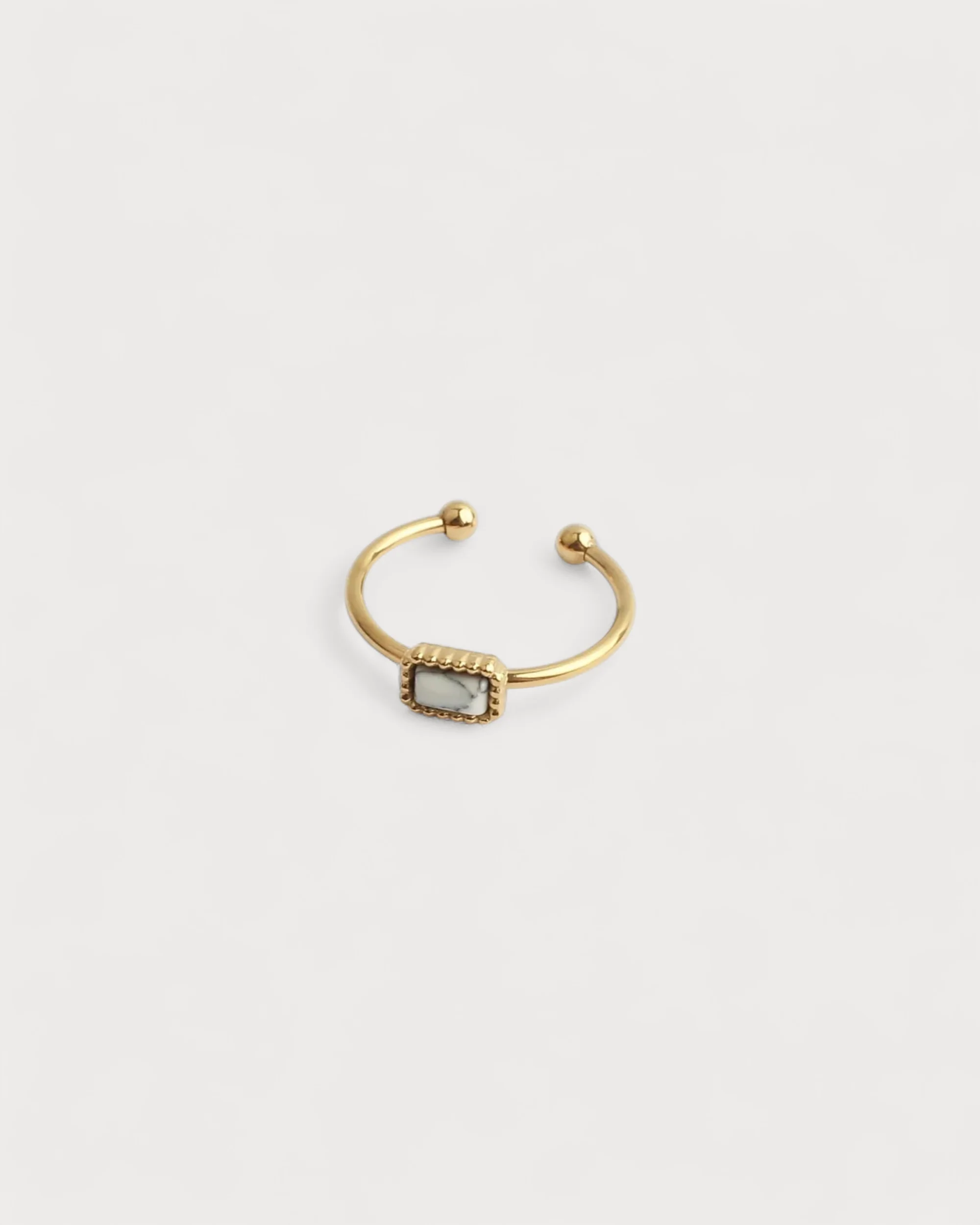 Karma - Ring - Natural Stone - Stainless Steel - Adjustable - Image 5