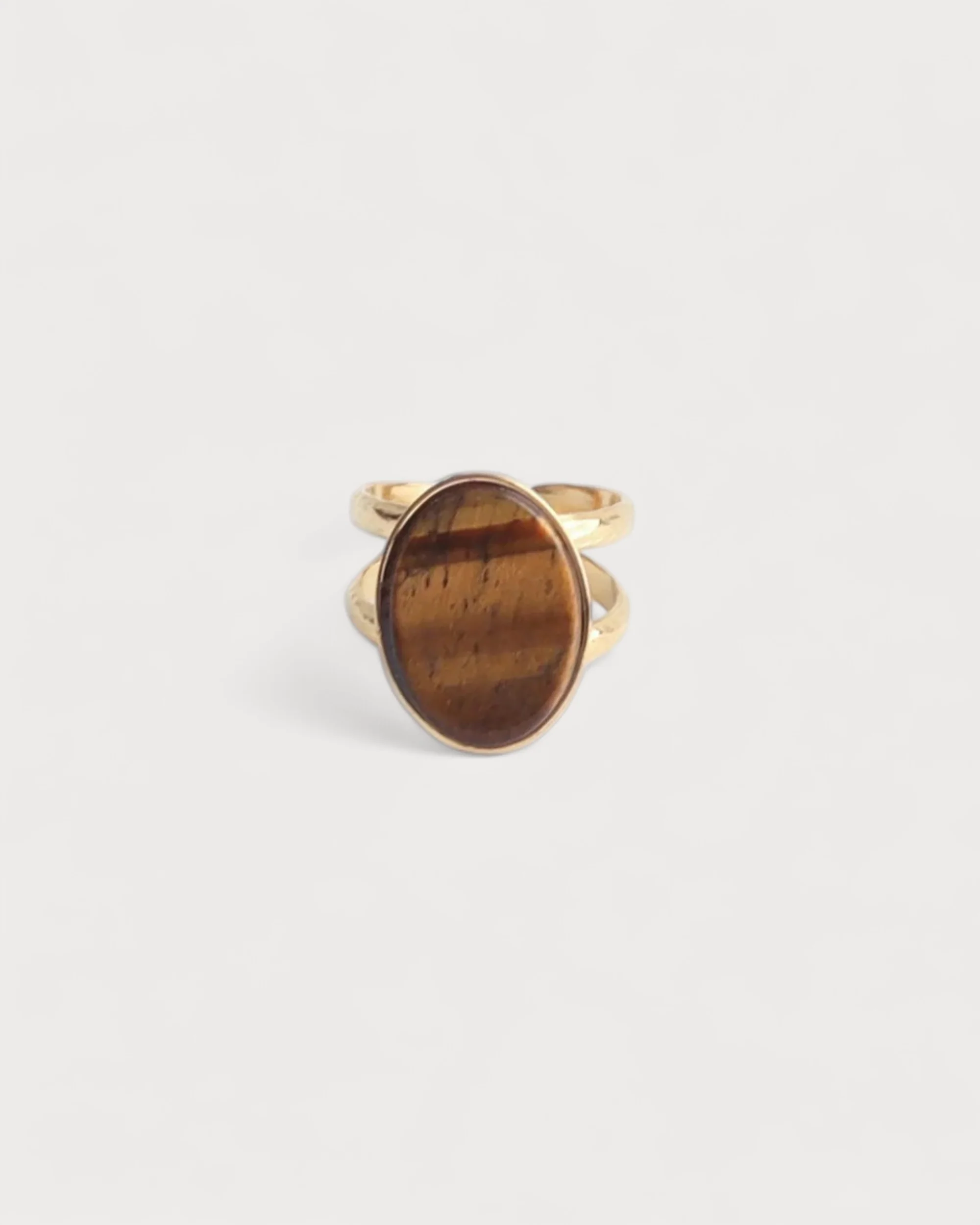 Layla - Ring - Stainless Steel - Adjustable - Natural Stone