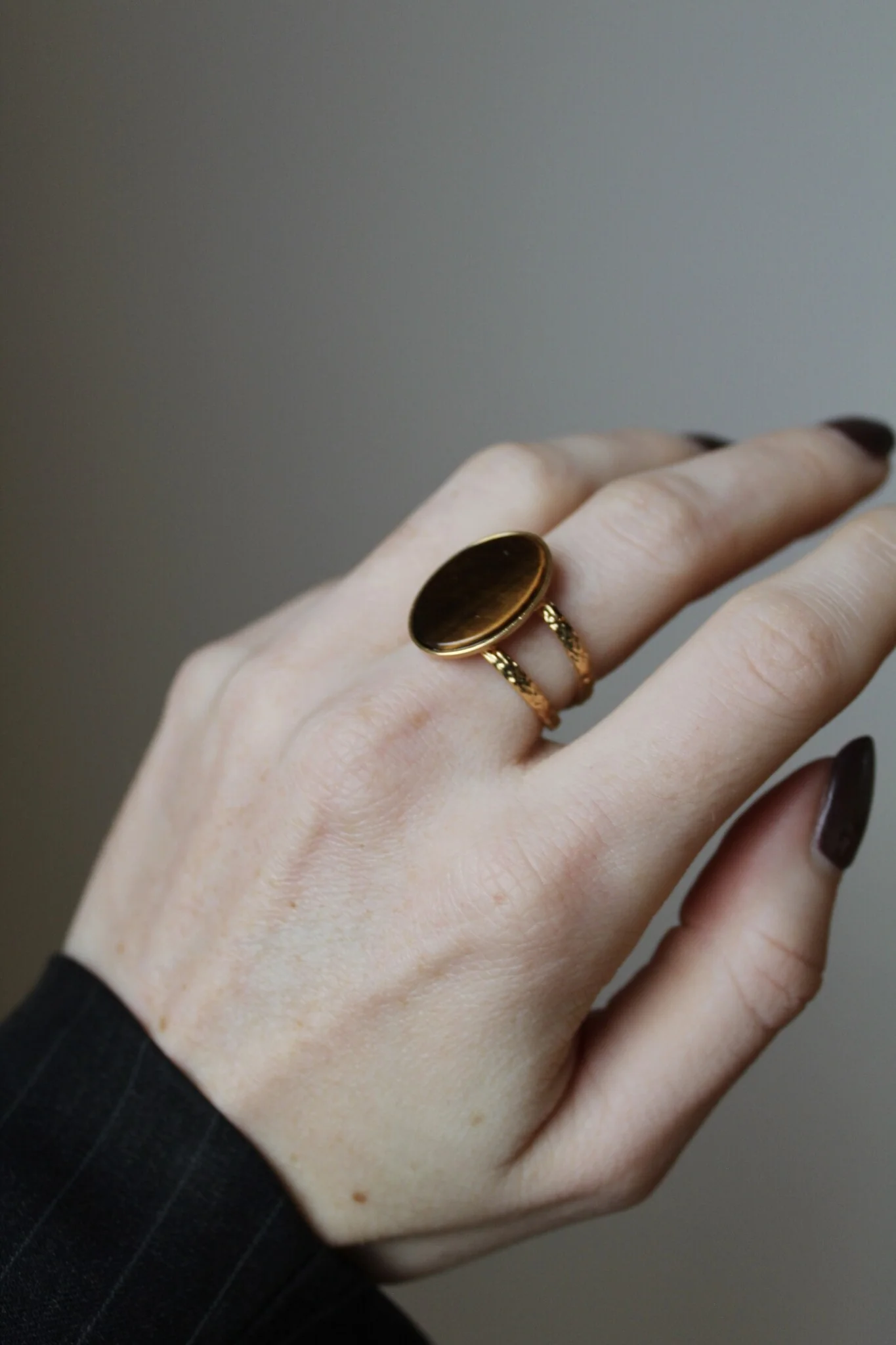 Layla - Ring - Stainless Steel - Adjustable - Natural Stone - Image 11