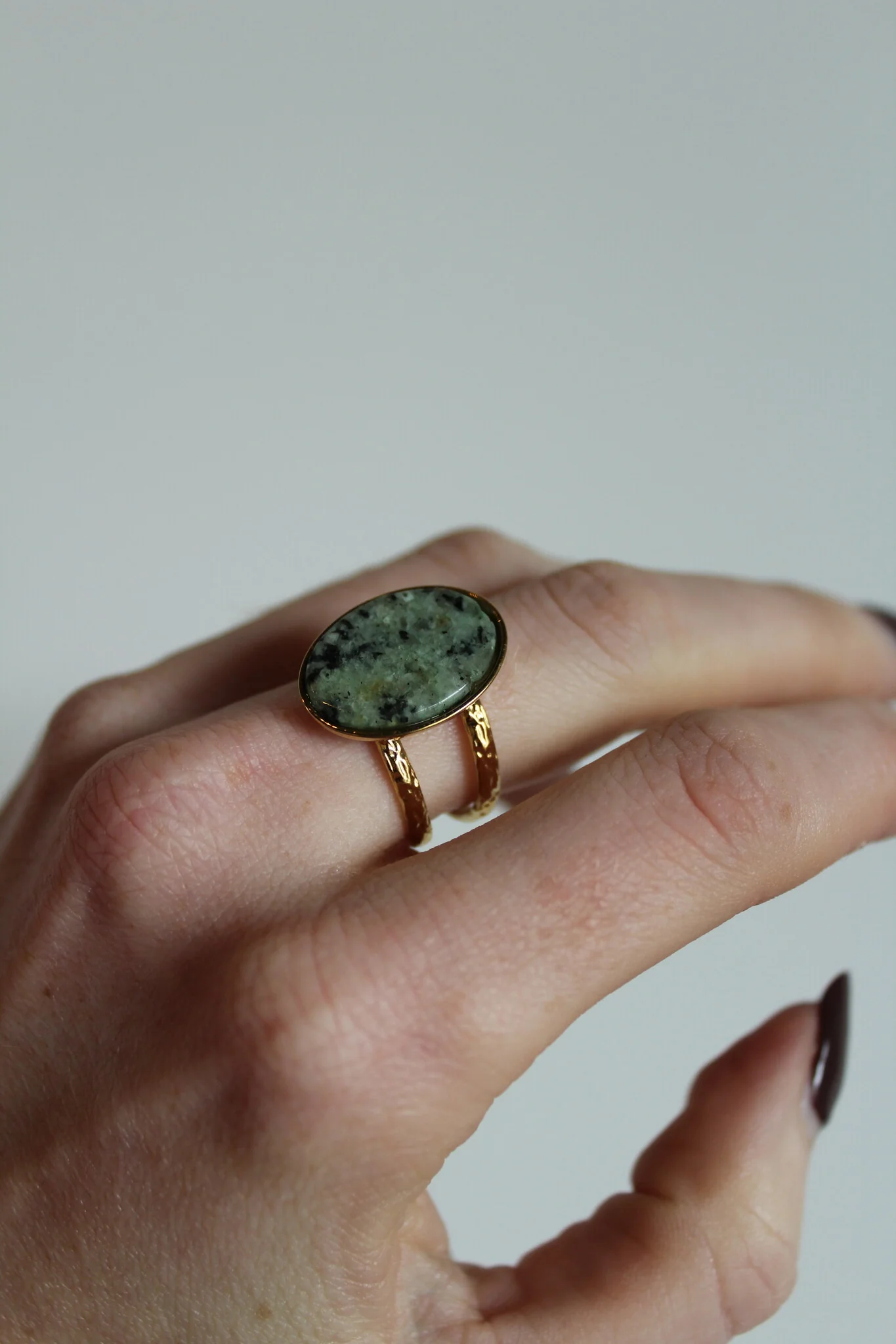Layla - Ring - Stainless Steel - Adjustable - Natural Stone - Image 15