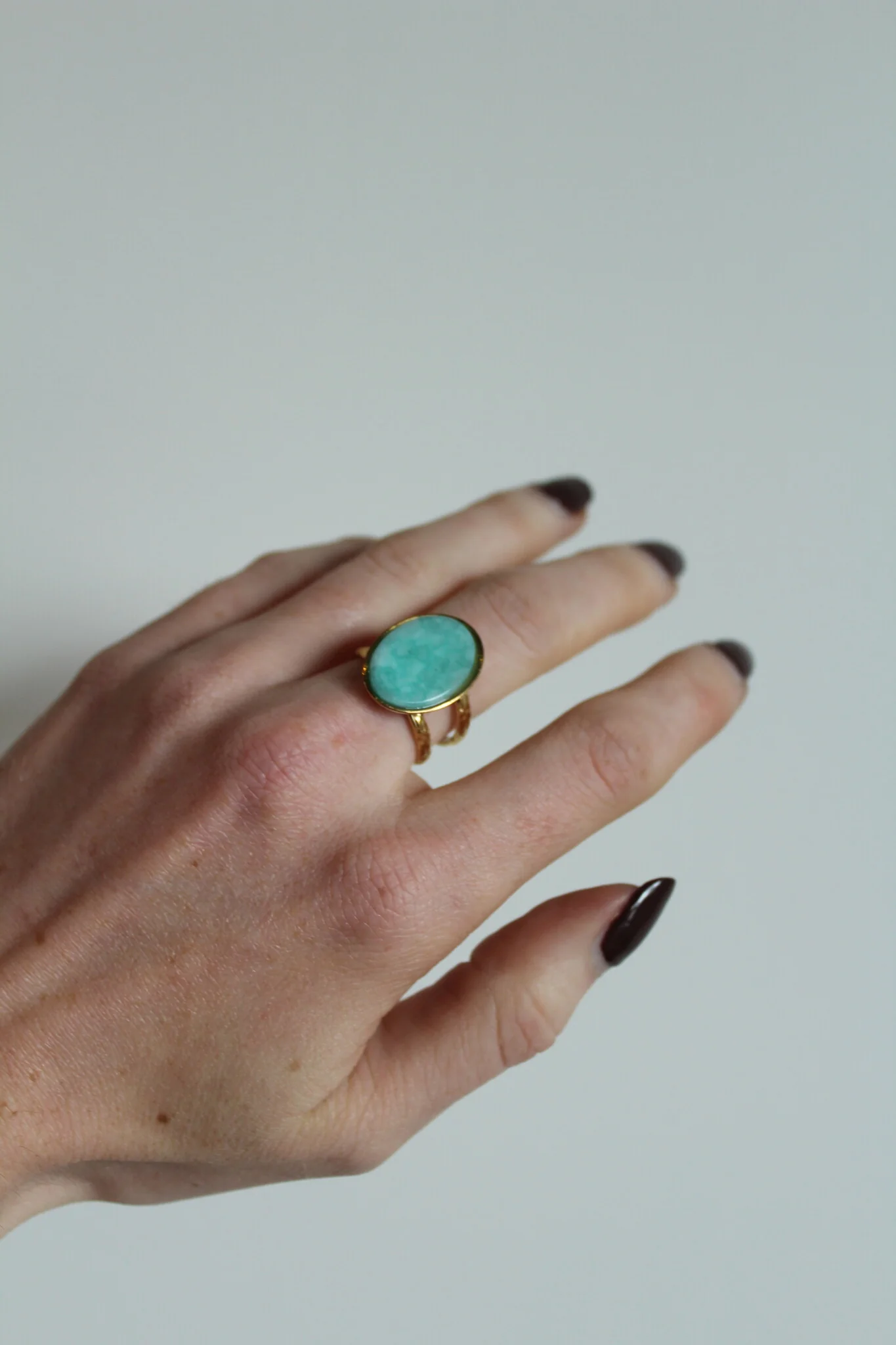 Layla - Ring - Stainless Steel - Adjustable - Natural Stone - Image 17