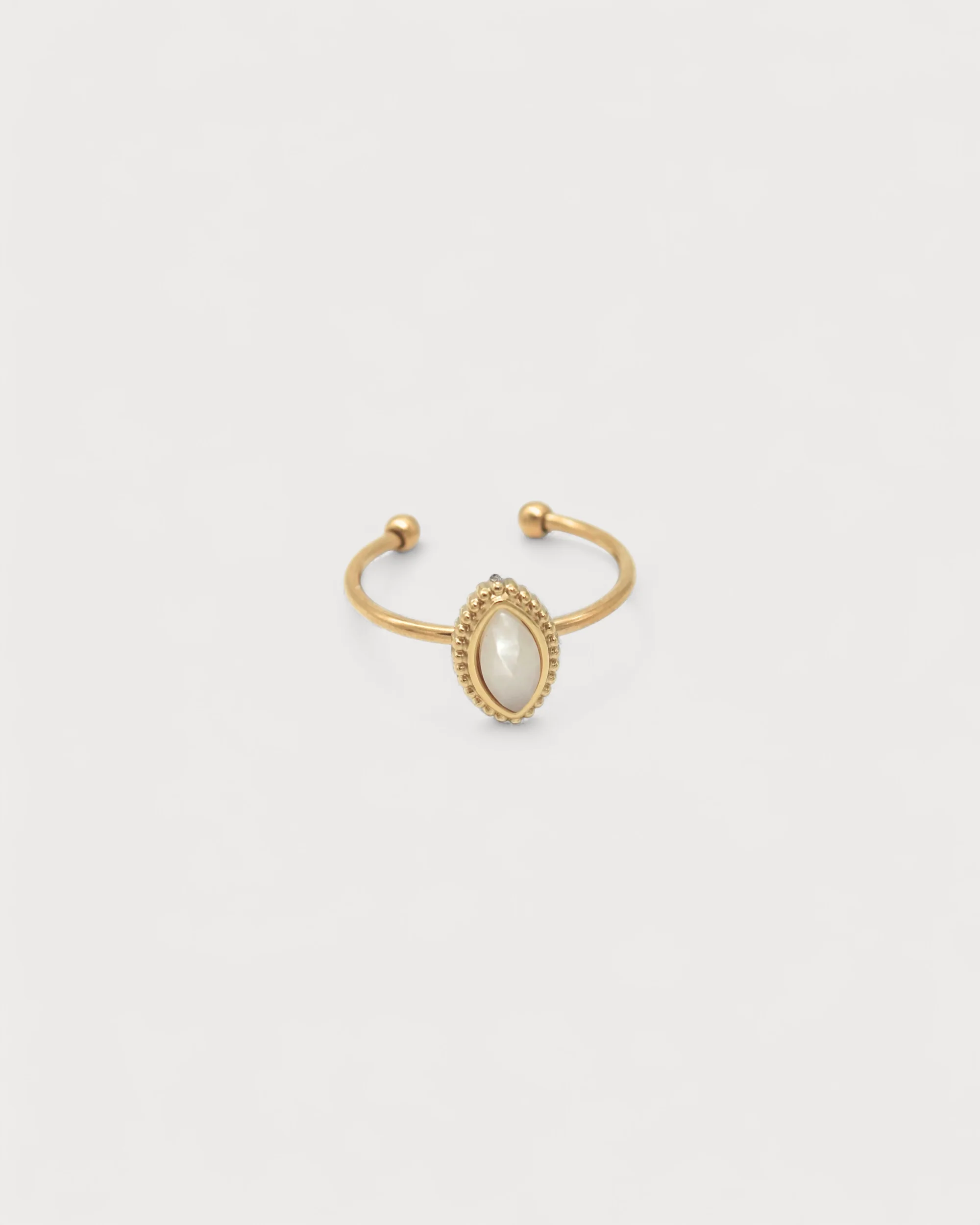 Lindy - Ring - Natural Stone - Stainless Steel - Adjustable - Image 11